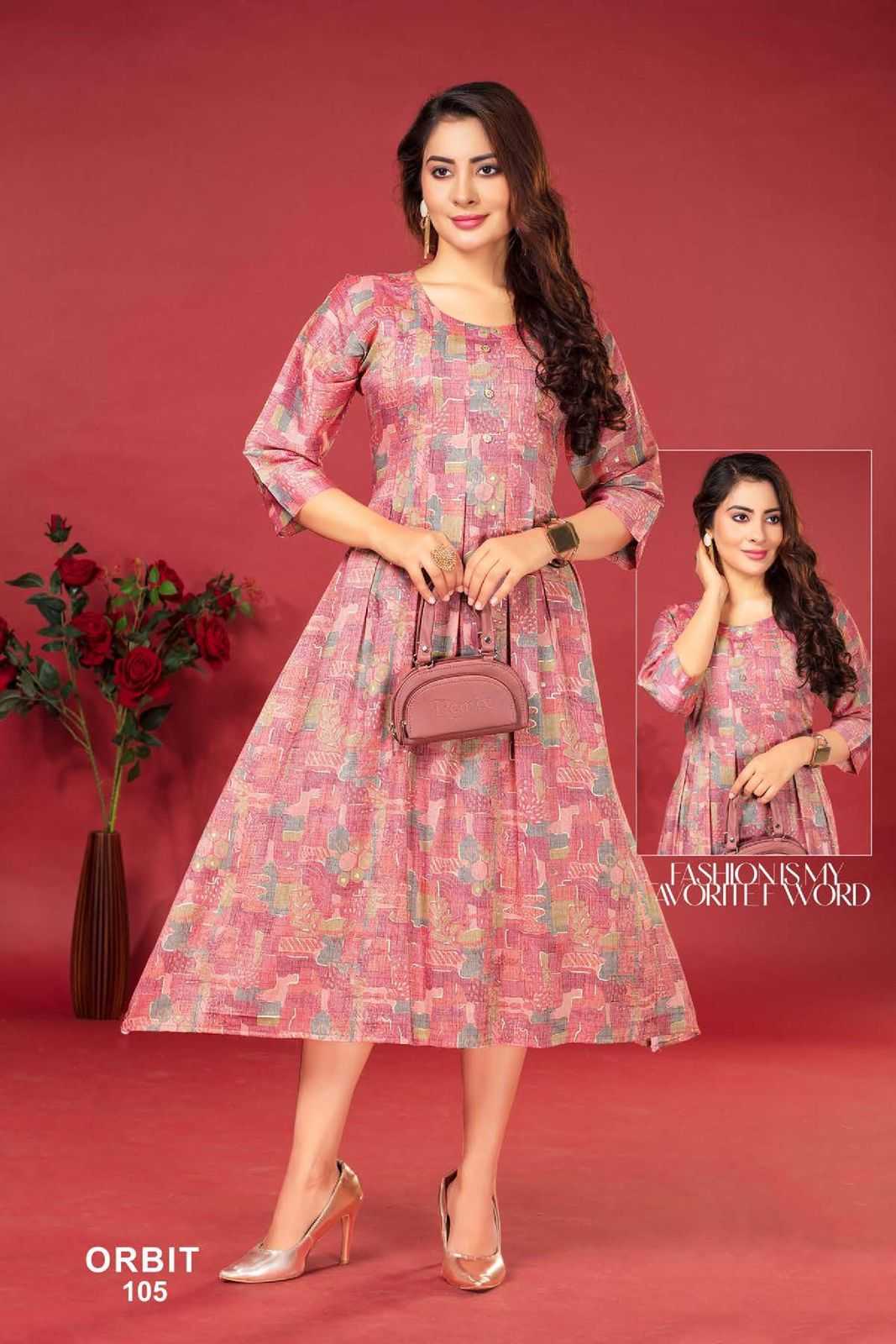 FASHION TALK ORBIT VOL.1 Heavy Capsule Foil Print KURTI CATALOG WHOLESALER BEST RATE