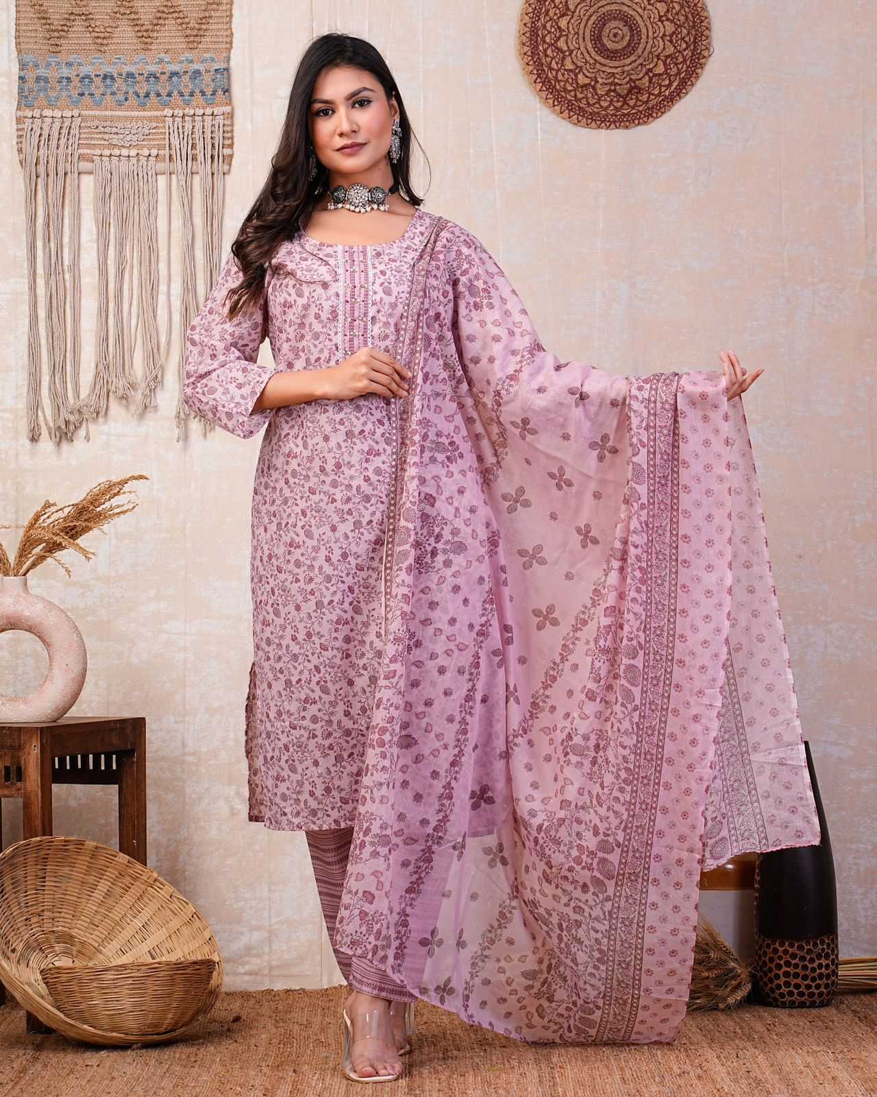 heritage cotton fancy handwork readymade salwar kameez collection