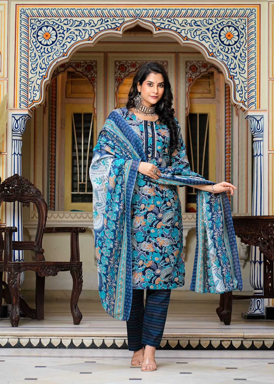 pr heritage slub cotton 3pcs part 2 readymade casual wear combo set in plus size