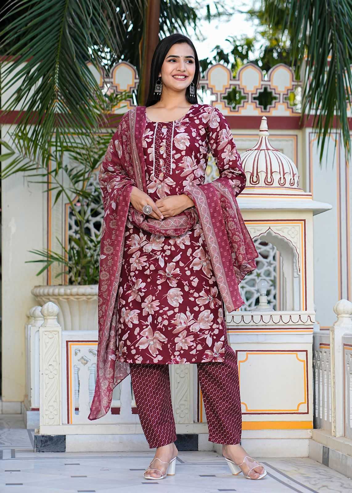 pr heritage slub cotton 3pcs part 2 readymade casual wear combo set in plus size