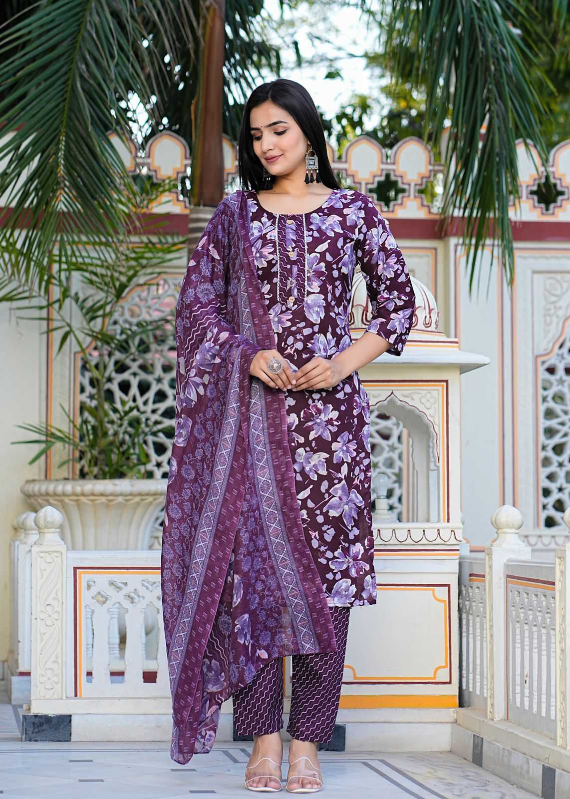 pr heritage slub cotton 3pcs part 2 readymade casual wear combo set in plus size