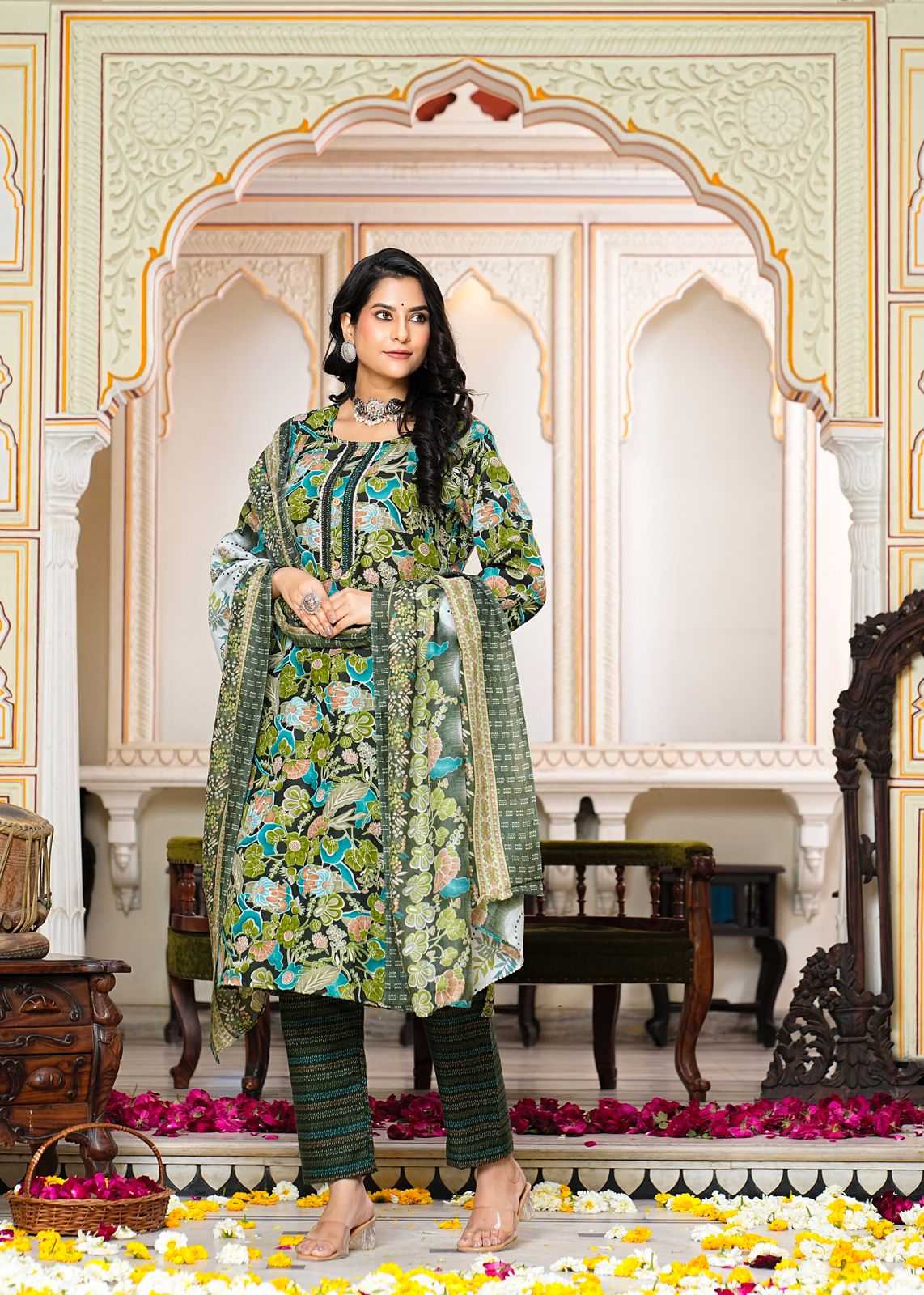 pr heritage slub cotton 3pcs part 2 readymade casual wear combo set in plus size