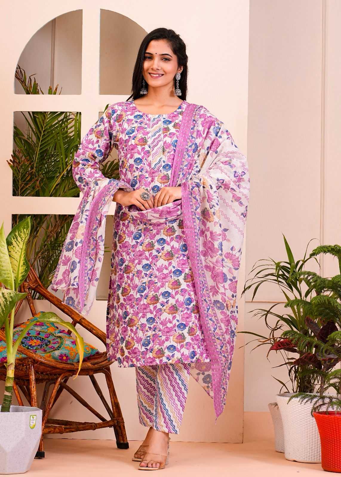 pr heritage slub cotton 3pcs part 2 readymade casual wear combo set in plus size