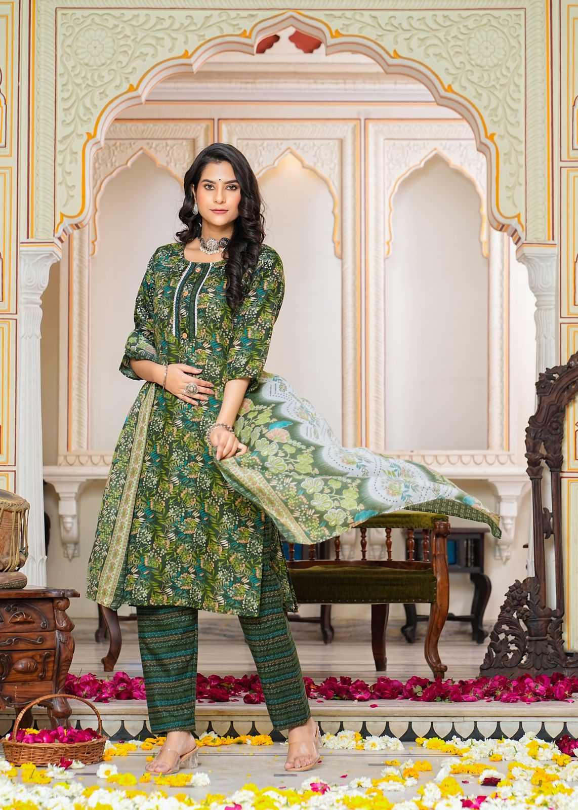 pr heritage slub cotton 3pcs part 2 readymade casual wear combo set in plus size