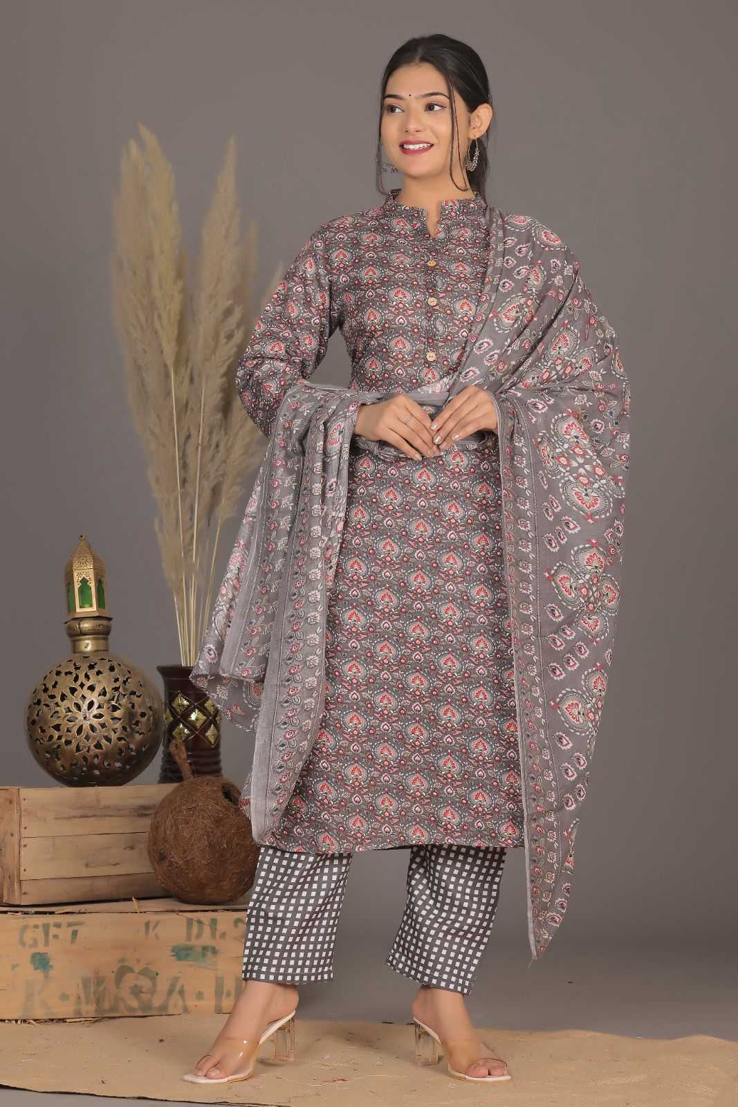 pr heritage slub cotton 3pcs part 2 readymade casual wear combo set in plus size