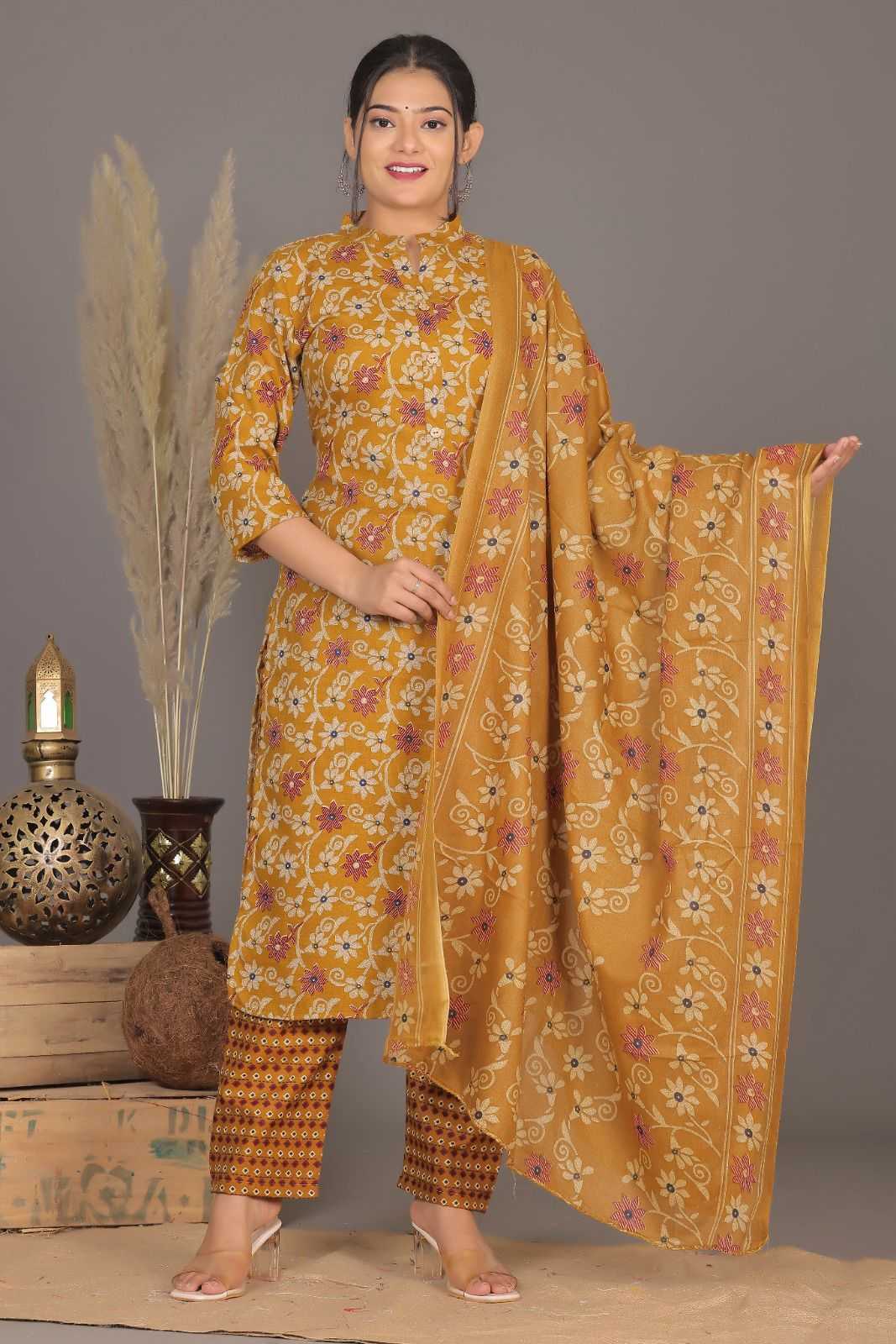 pr heritage slub cotton 3pcs part 2 readymade casual wear combo set in plus size