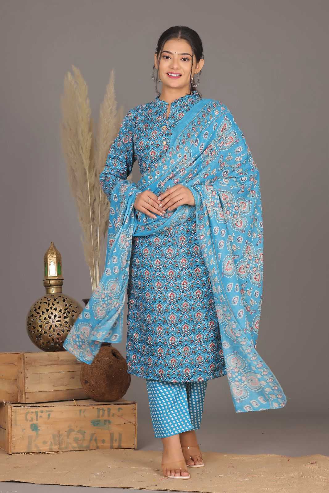 pr heritage slub cotton 3pcs part 2 readymade casual wear combo set in plus size