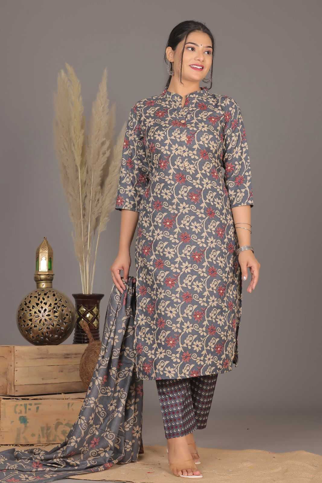 pr heritage slub cotton 3pcs part 2 readymade casual wear combo set in plus size