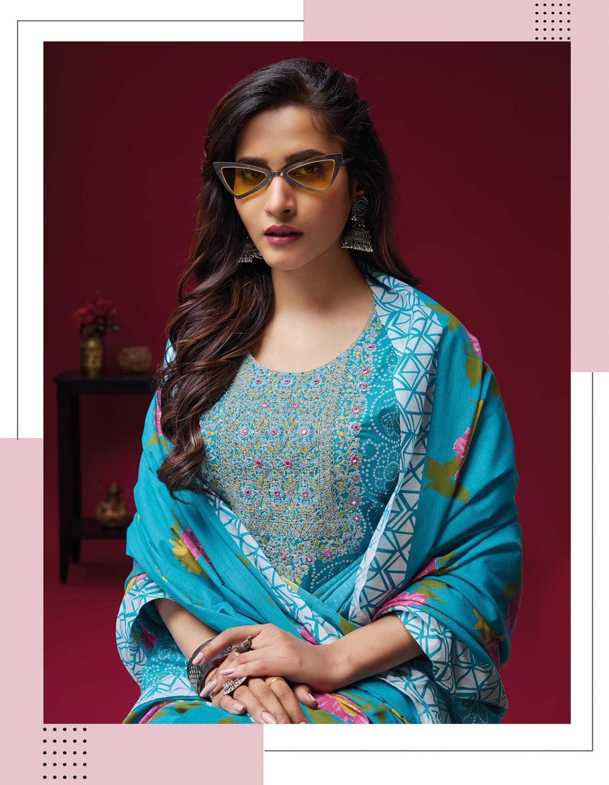 we women heritage cotton printed fancy wear readymade salwar suit 