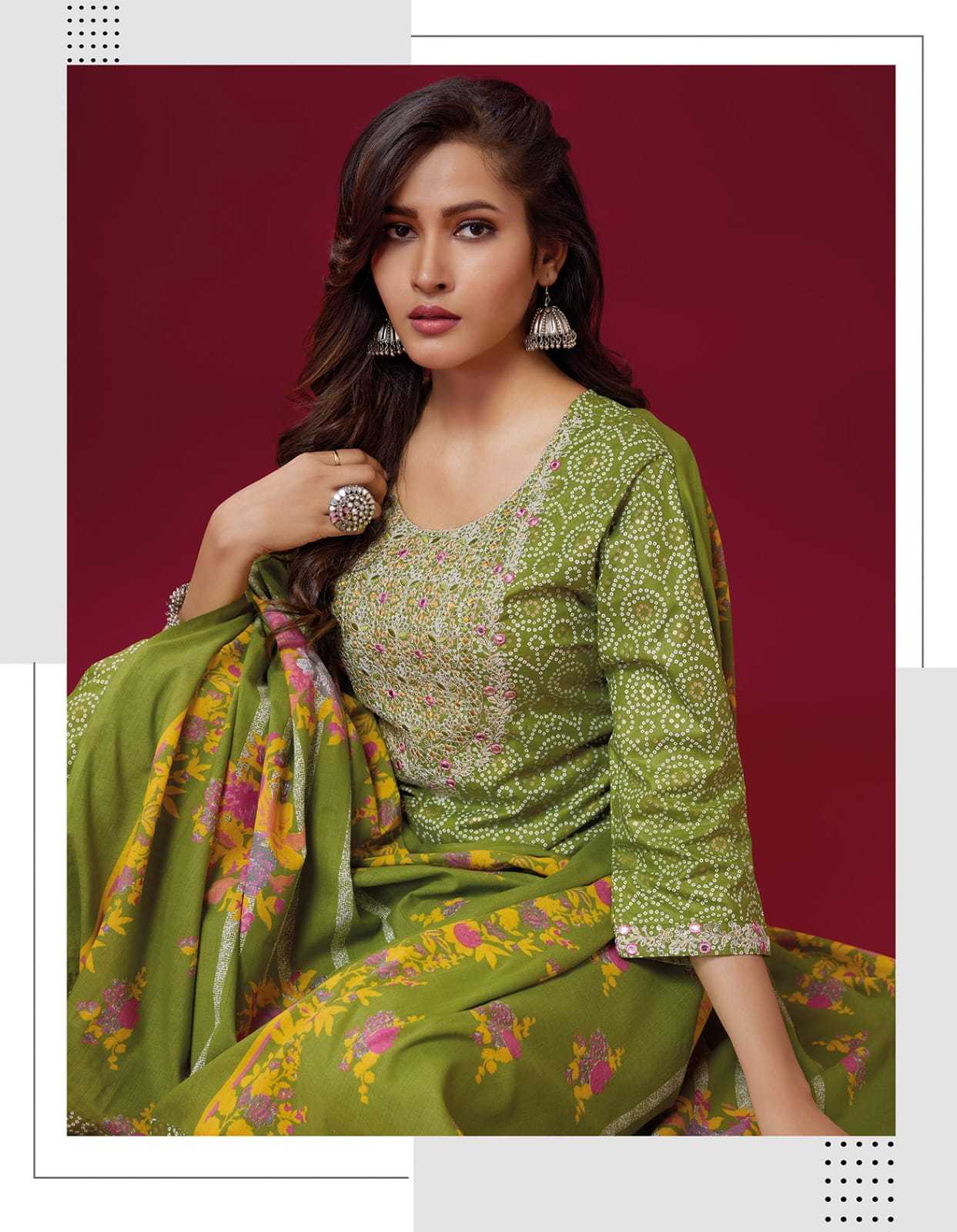 we women heritage cotton printed fancy wear readymade salwar suit 