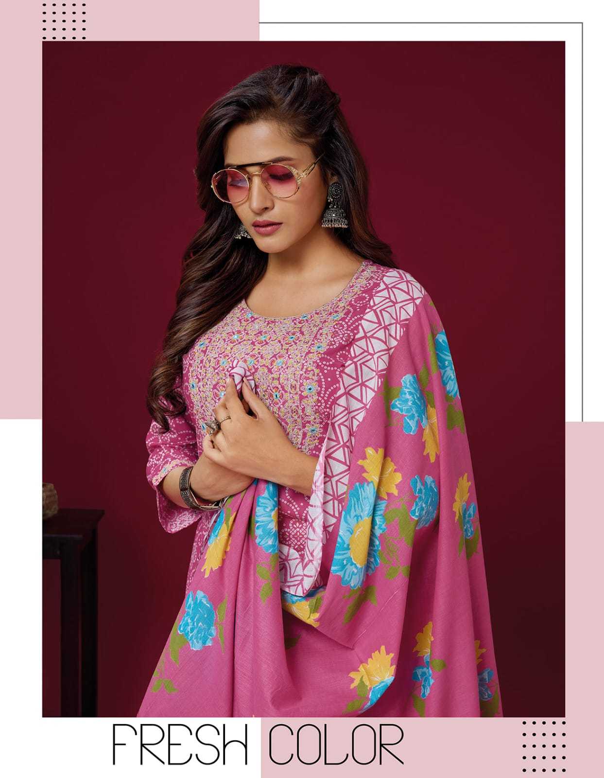 we women heritage cotton printed fancy wear readymade salwar suit 