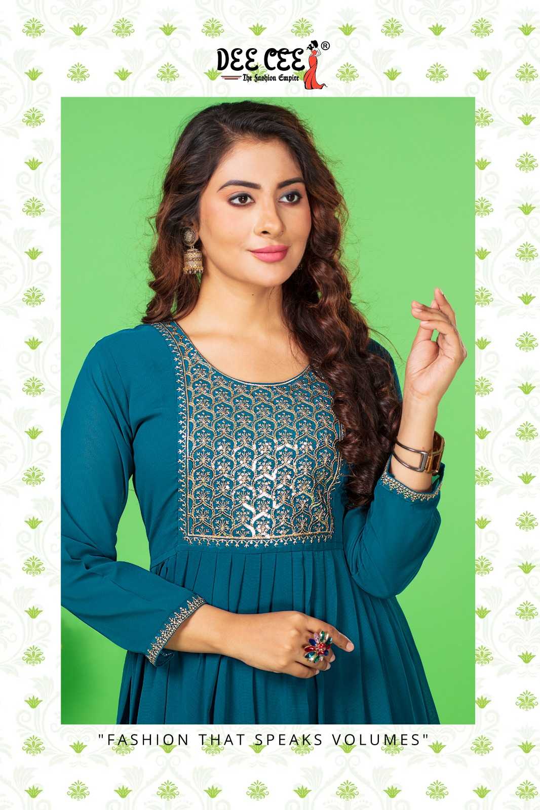 deecee smarta function look style fully stitch georgette big size long kurti 