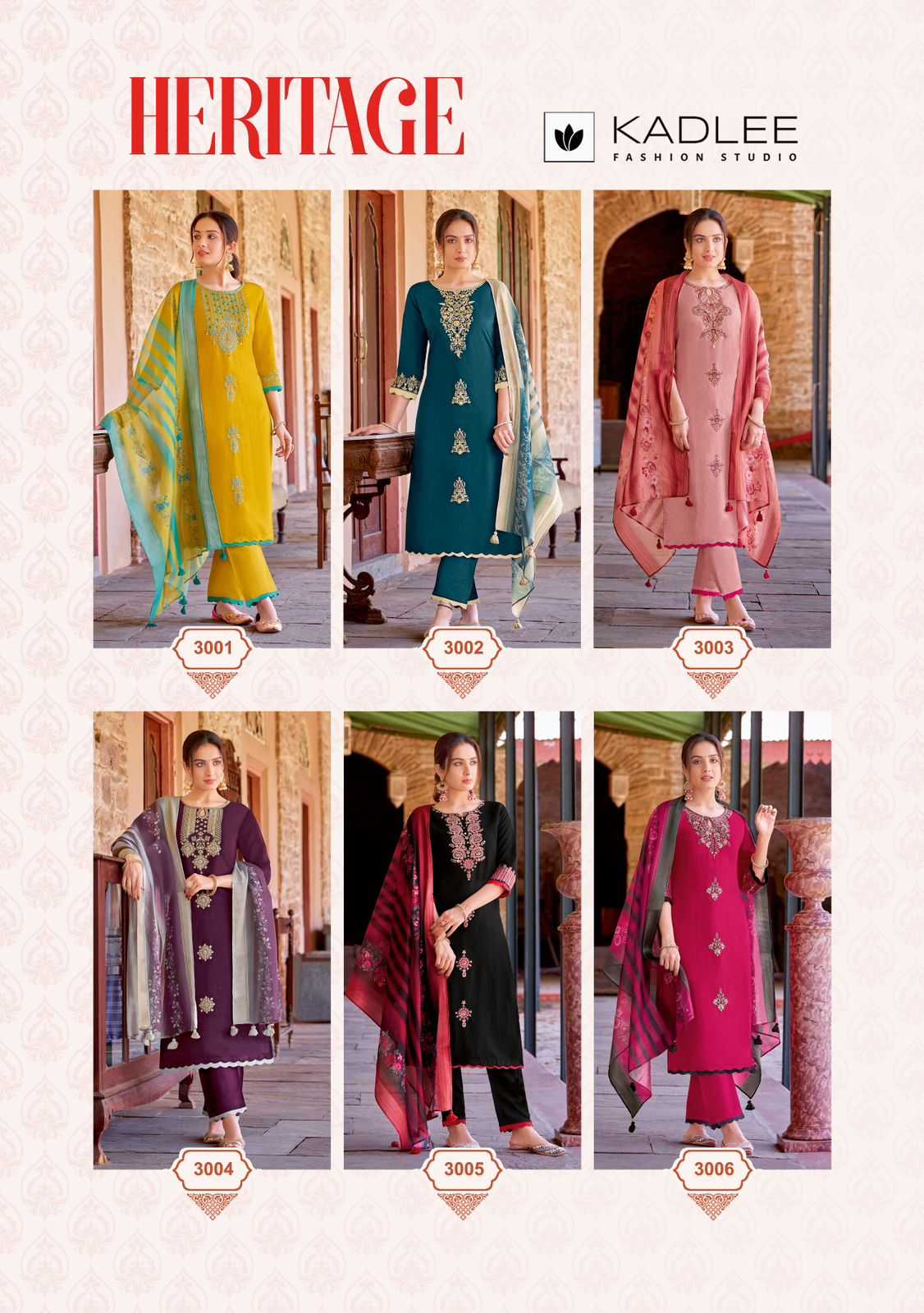 kadlee heritage pretty look viscose weaving full stitch top bottom dupatta catalog