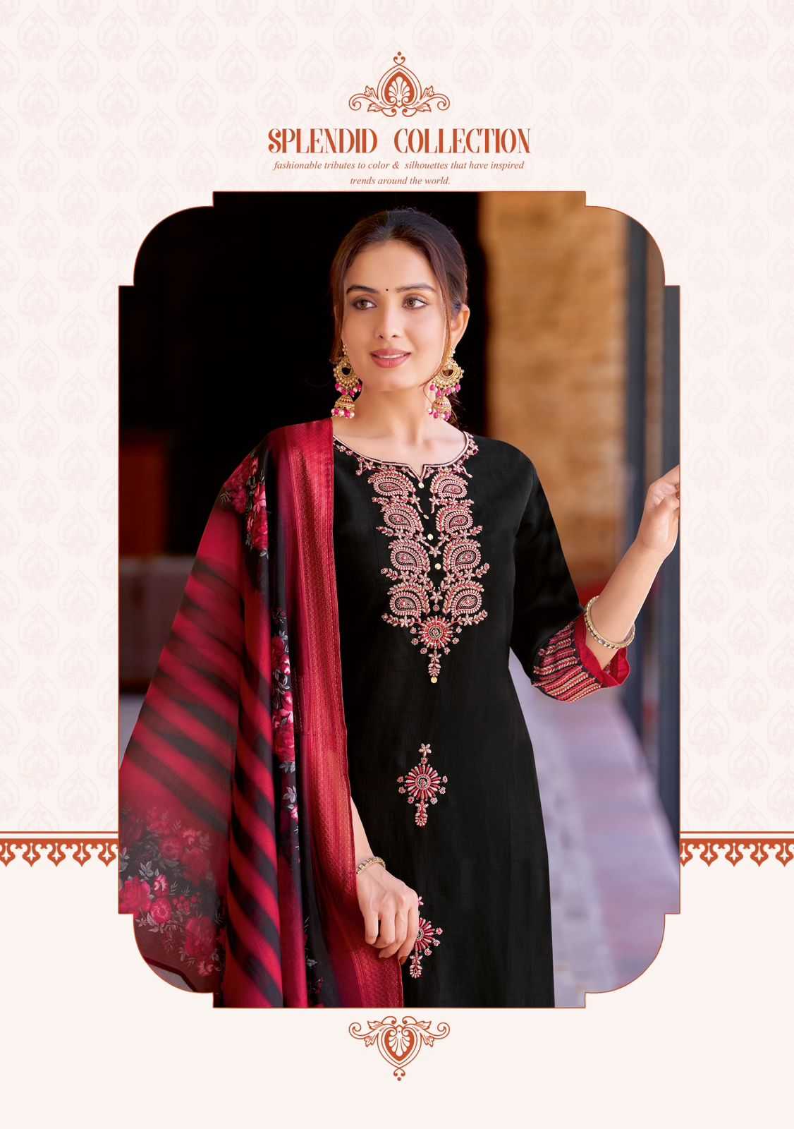 kadlee heritage pretty look viscose weaving full stitch top bottom dupatta catalog