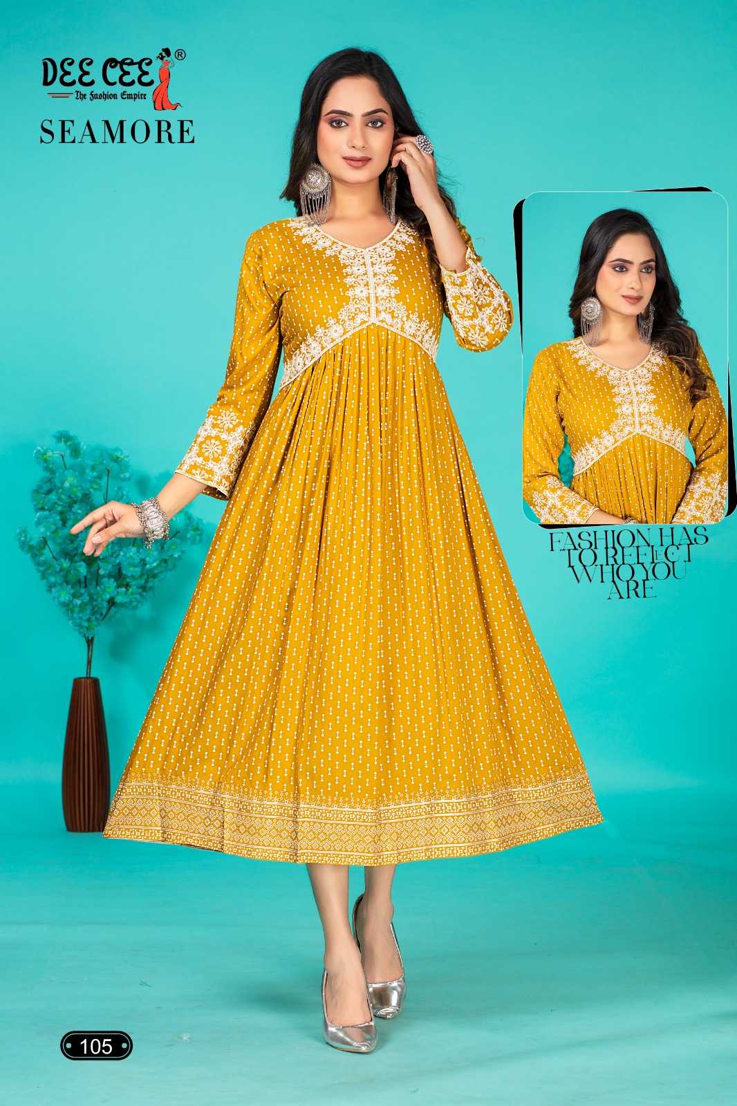 seamore by deecee rayon plain amazing alia style readymade big size long kurti