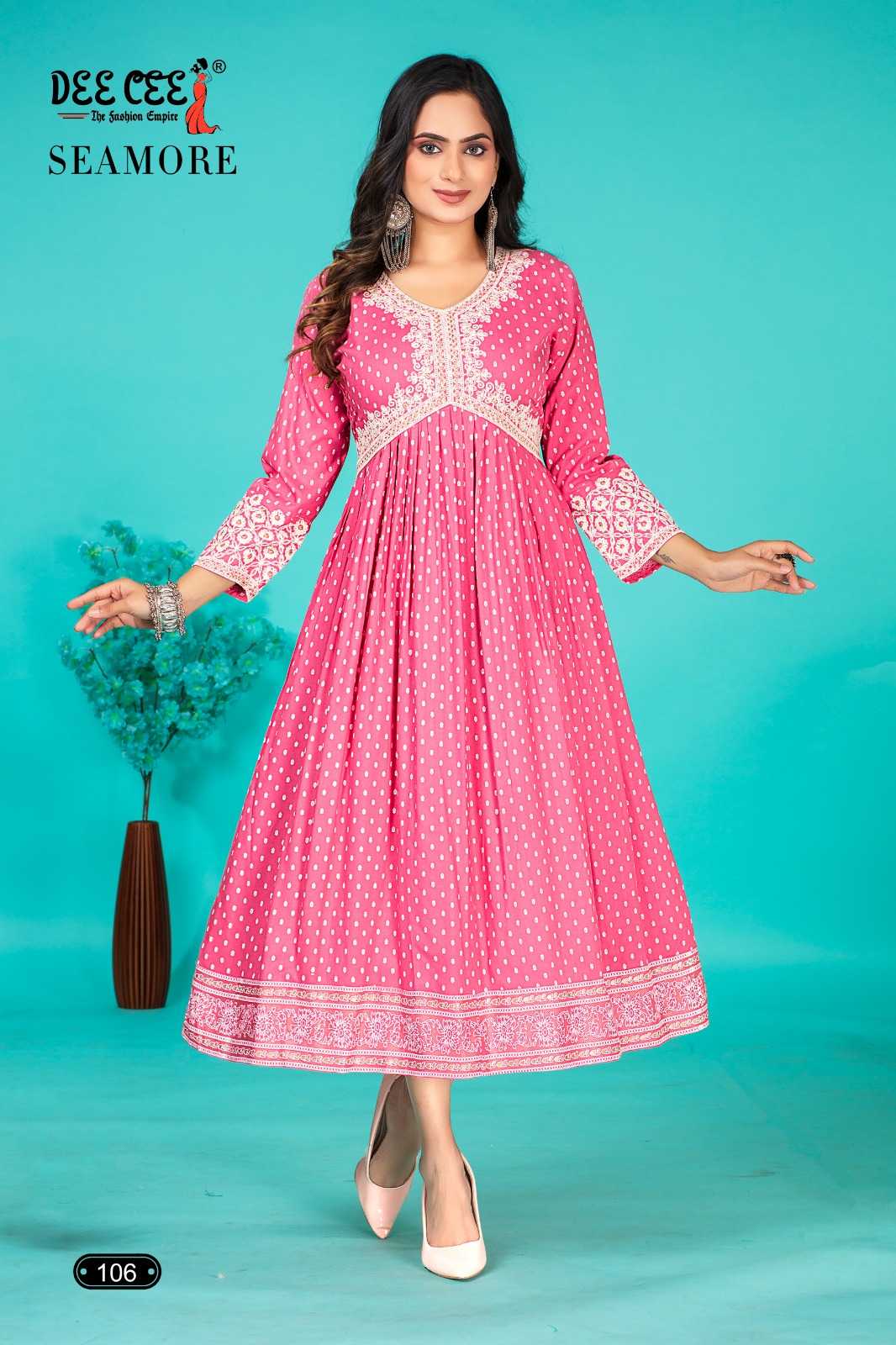 seamore by deecee rayon plain amazing alia style readymade big size long kurti