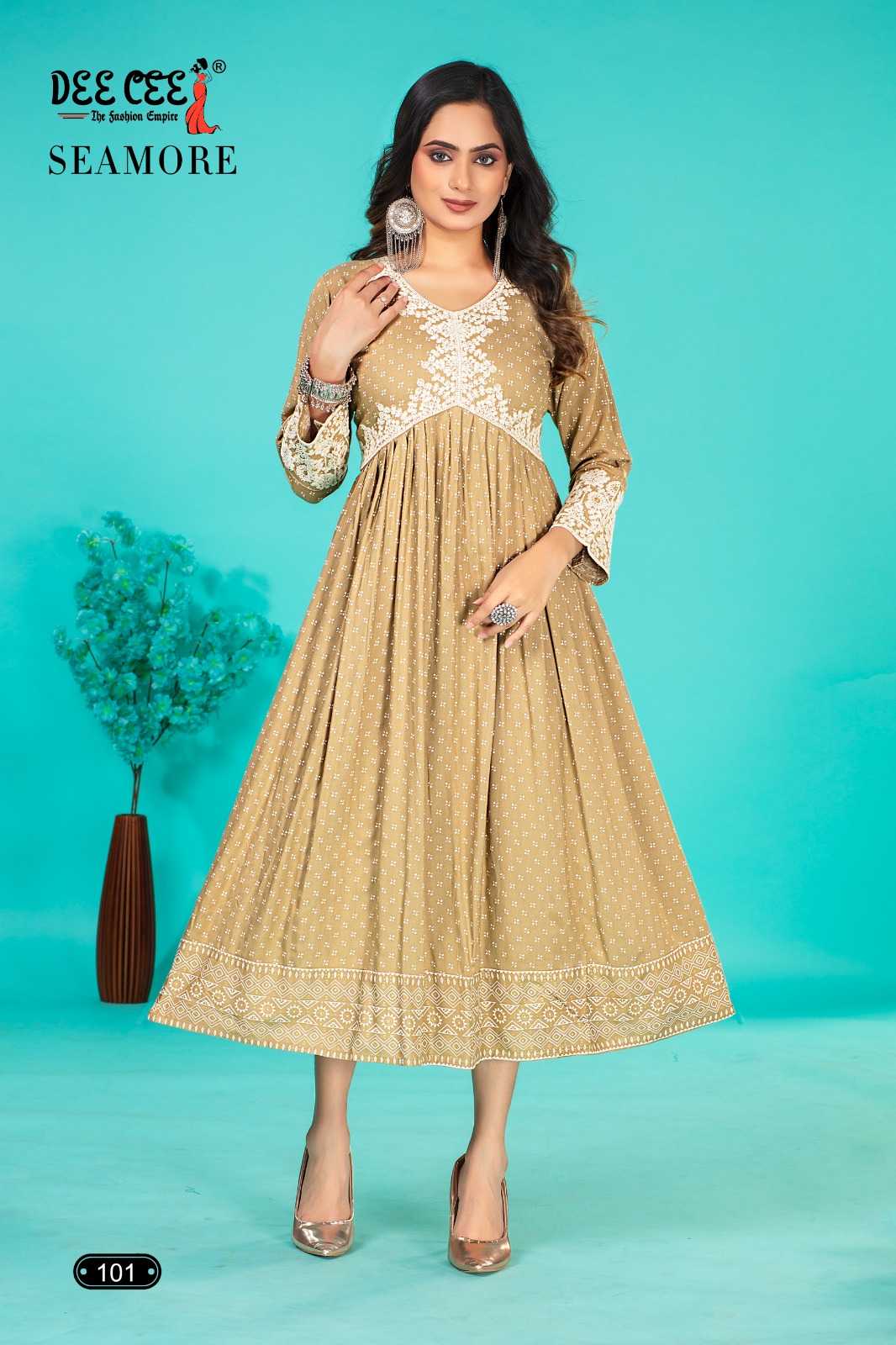 seamore by deecee rayon plain amazing alia style readymade big size long kurti