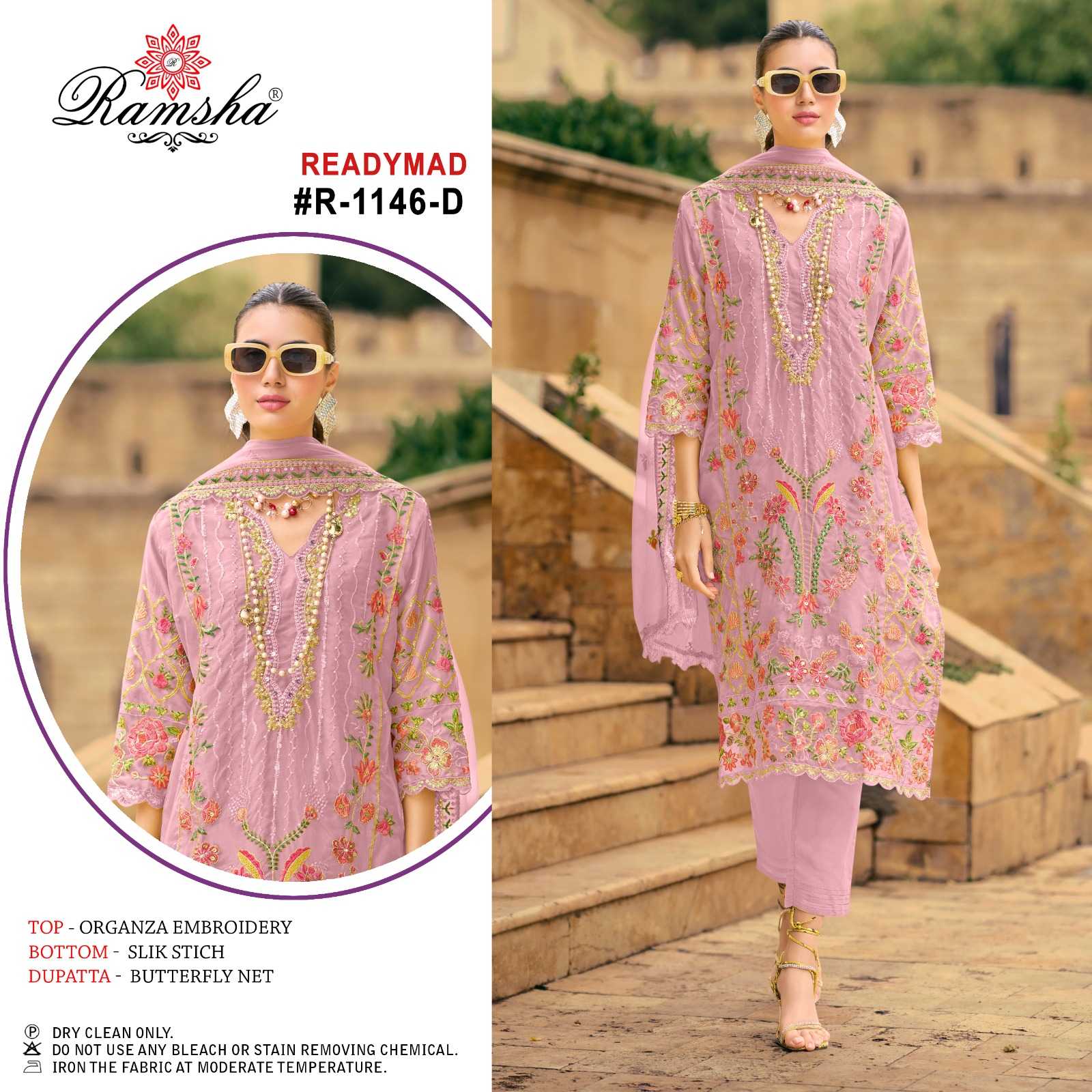 1146 by ramsha fully stitch organza embroidery work morden pakistani salwar kameez 
