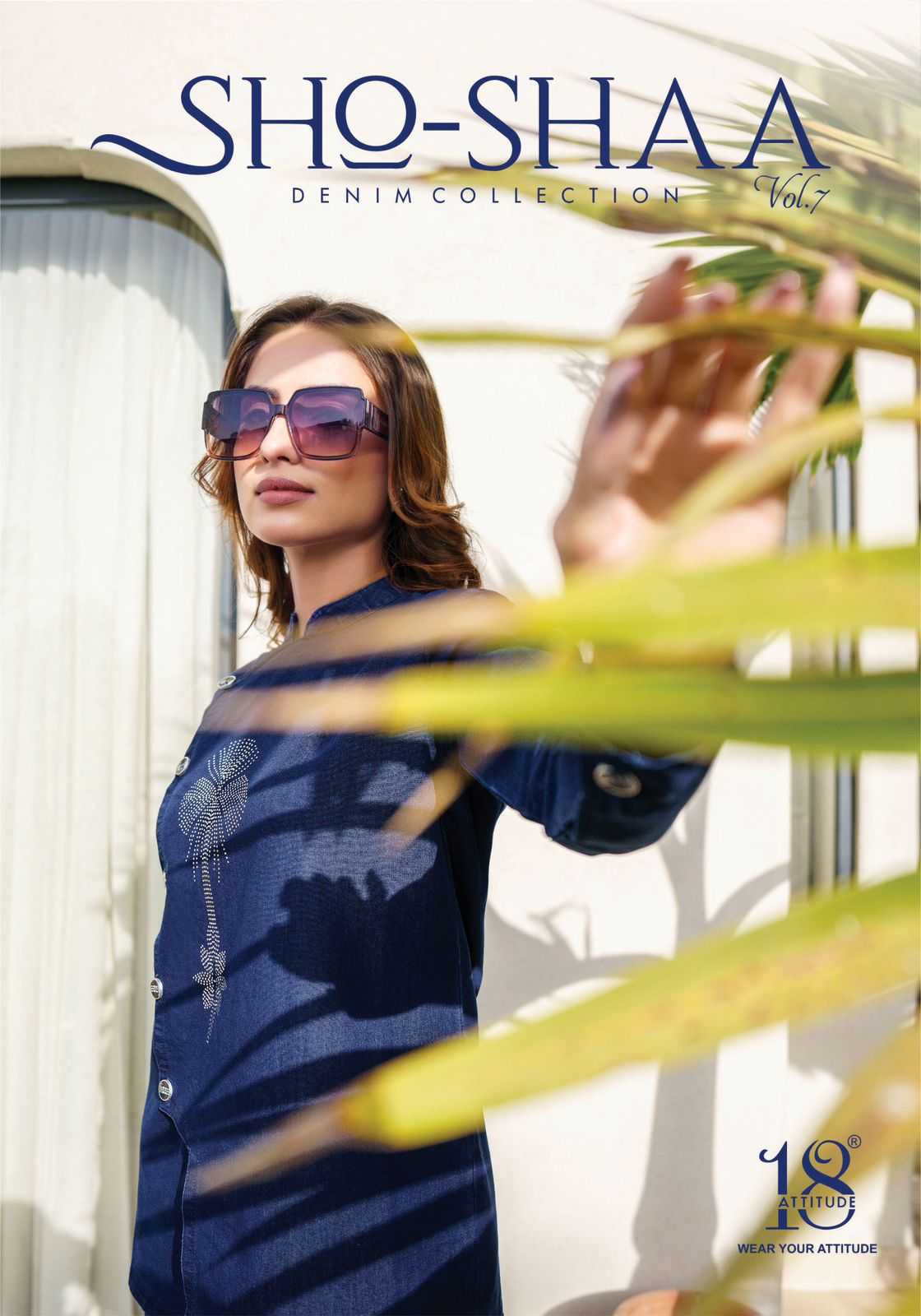 18 attitude launch sho-shaa vol 7 full stitch premium denim stylish outfit cord-sets