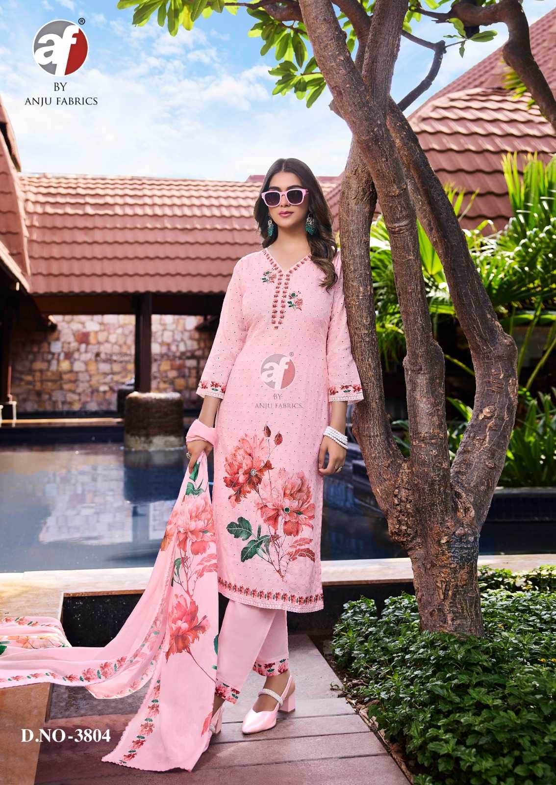 anju fab launch comfort lady vol 2 exclusive party wear cotton schiffli work readymade big size 3pcs dress