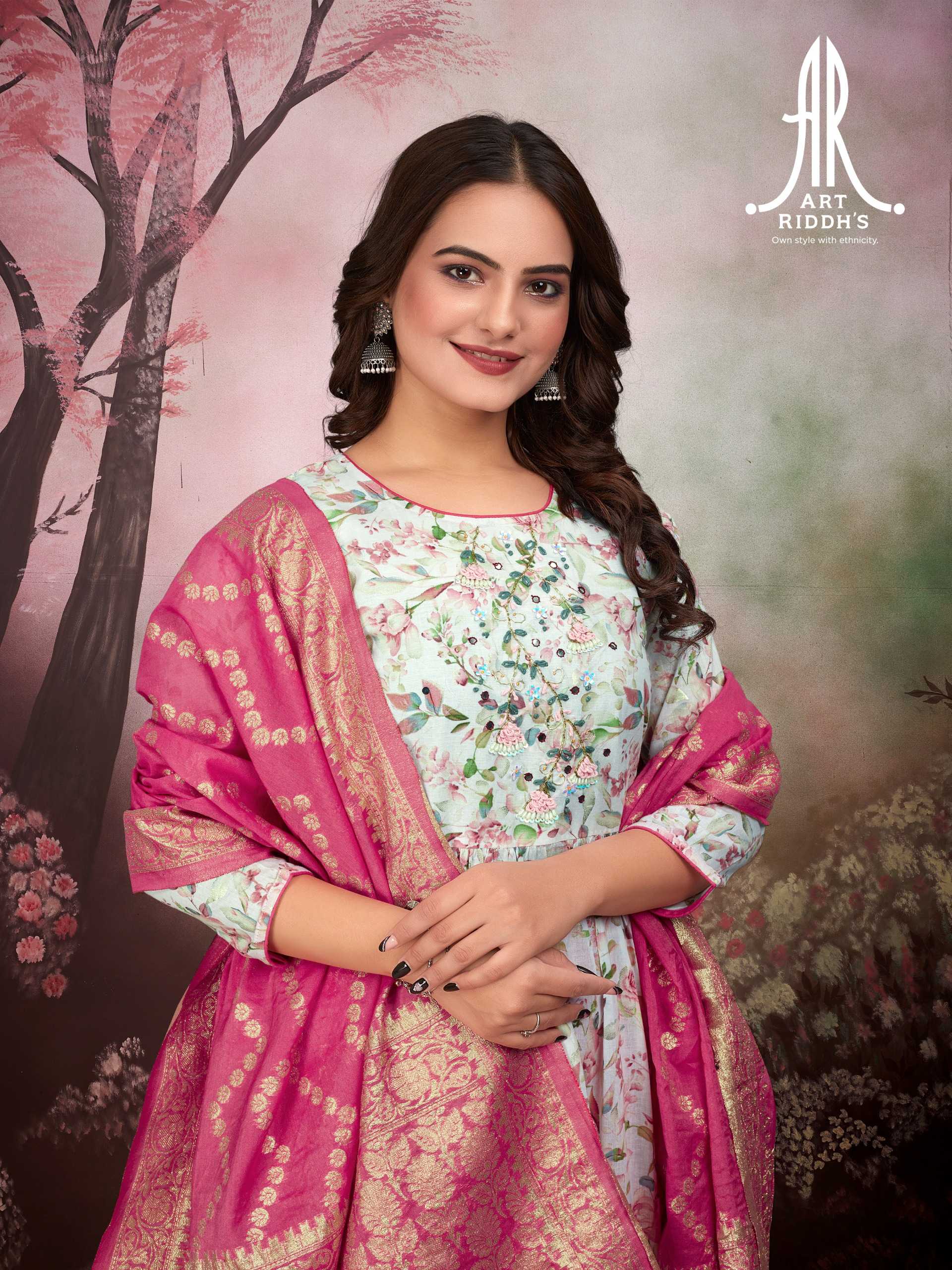 artridhs nayra cut readymade fancy adorable cotton handwork big size combo salwar suit