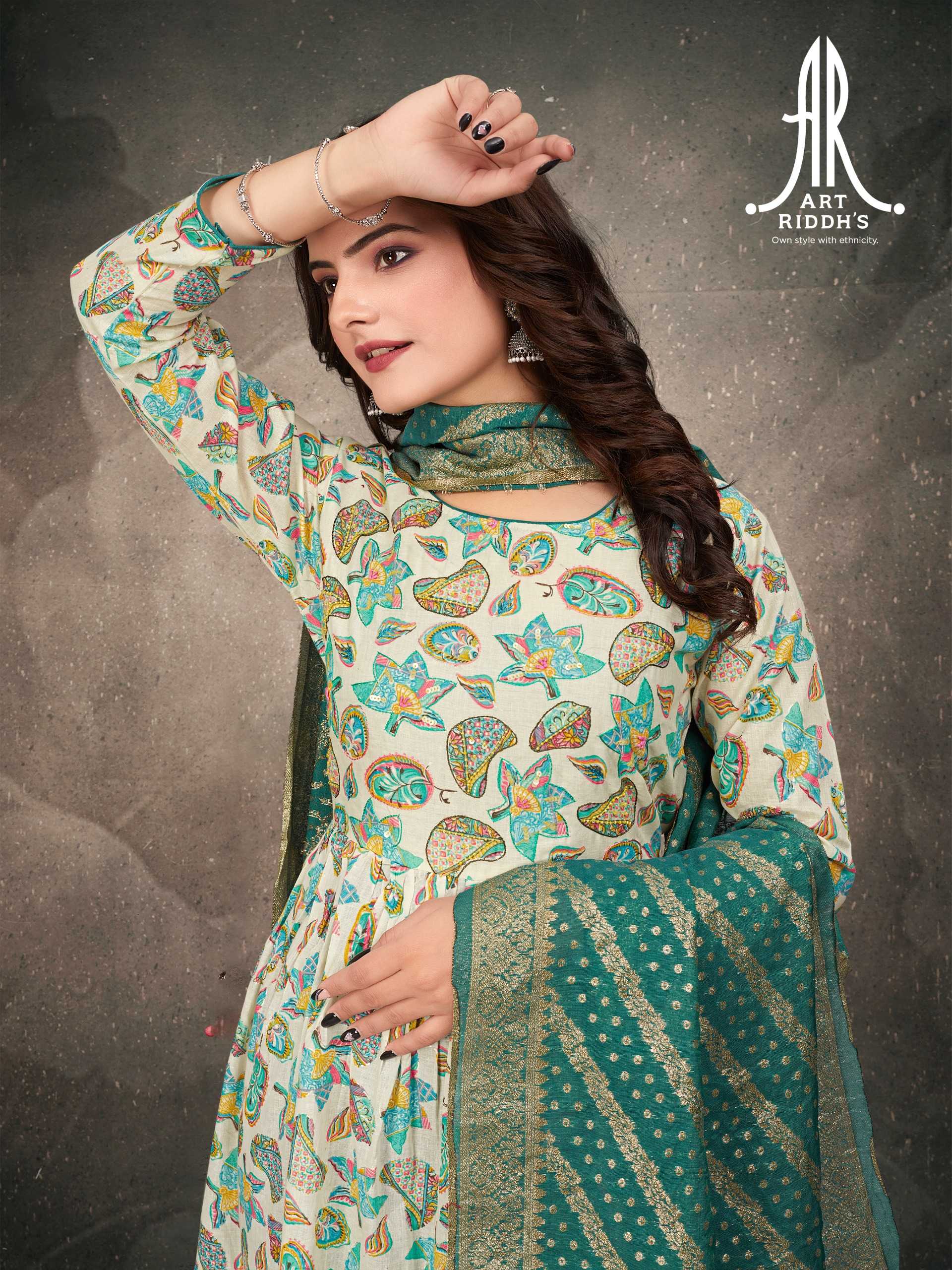 artridhs nayra cut readymade fancy adorable cotton handwork big size combo salwar suit