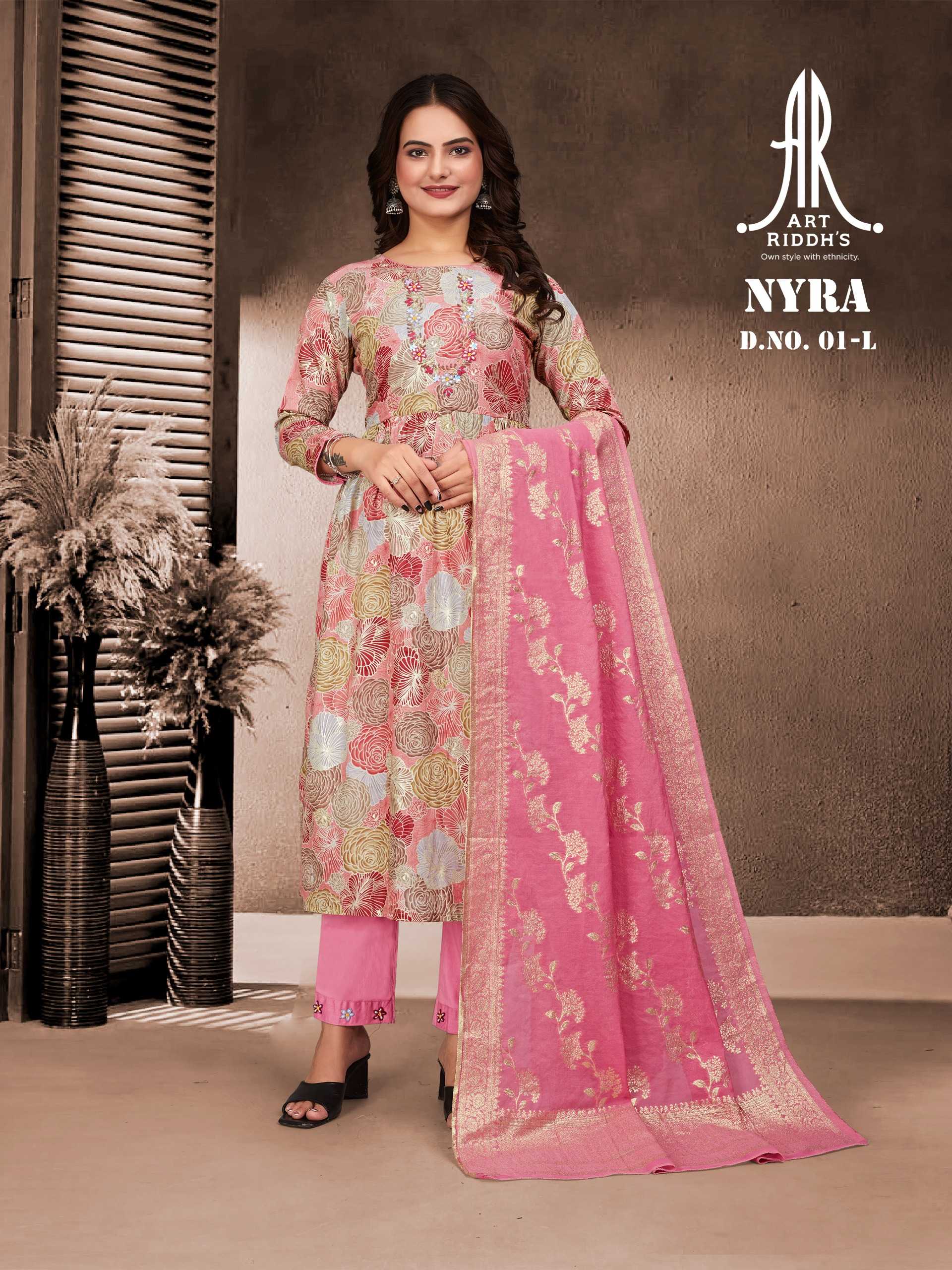 artridhs nayra cut readymade fancy adorable cotton handwork big size combo salwar suit
