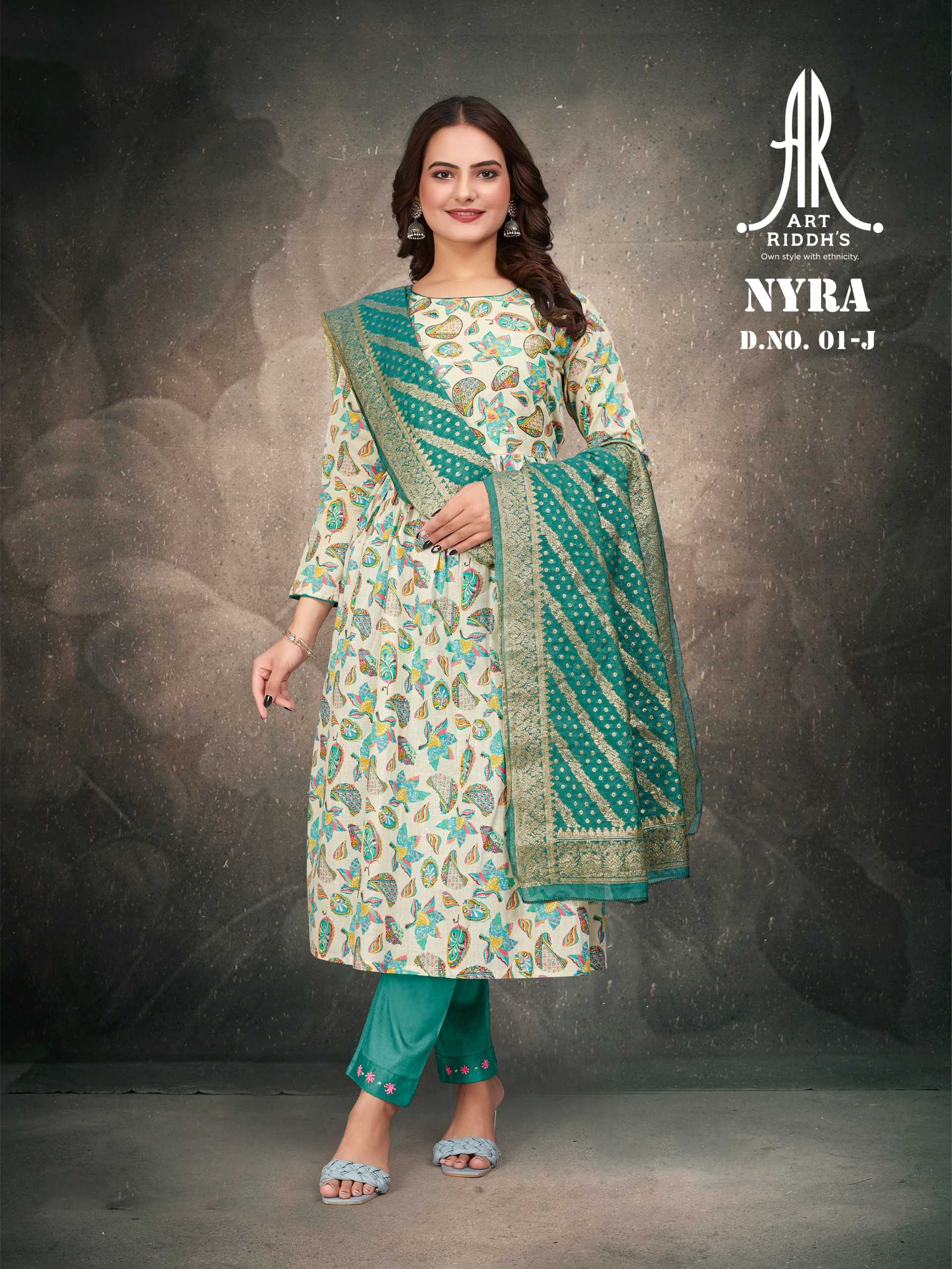 artridhs nayra cut readymade fancy adorable cotton handwork big size combo salwar suit