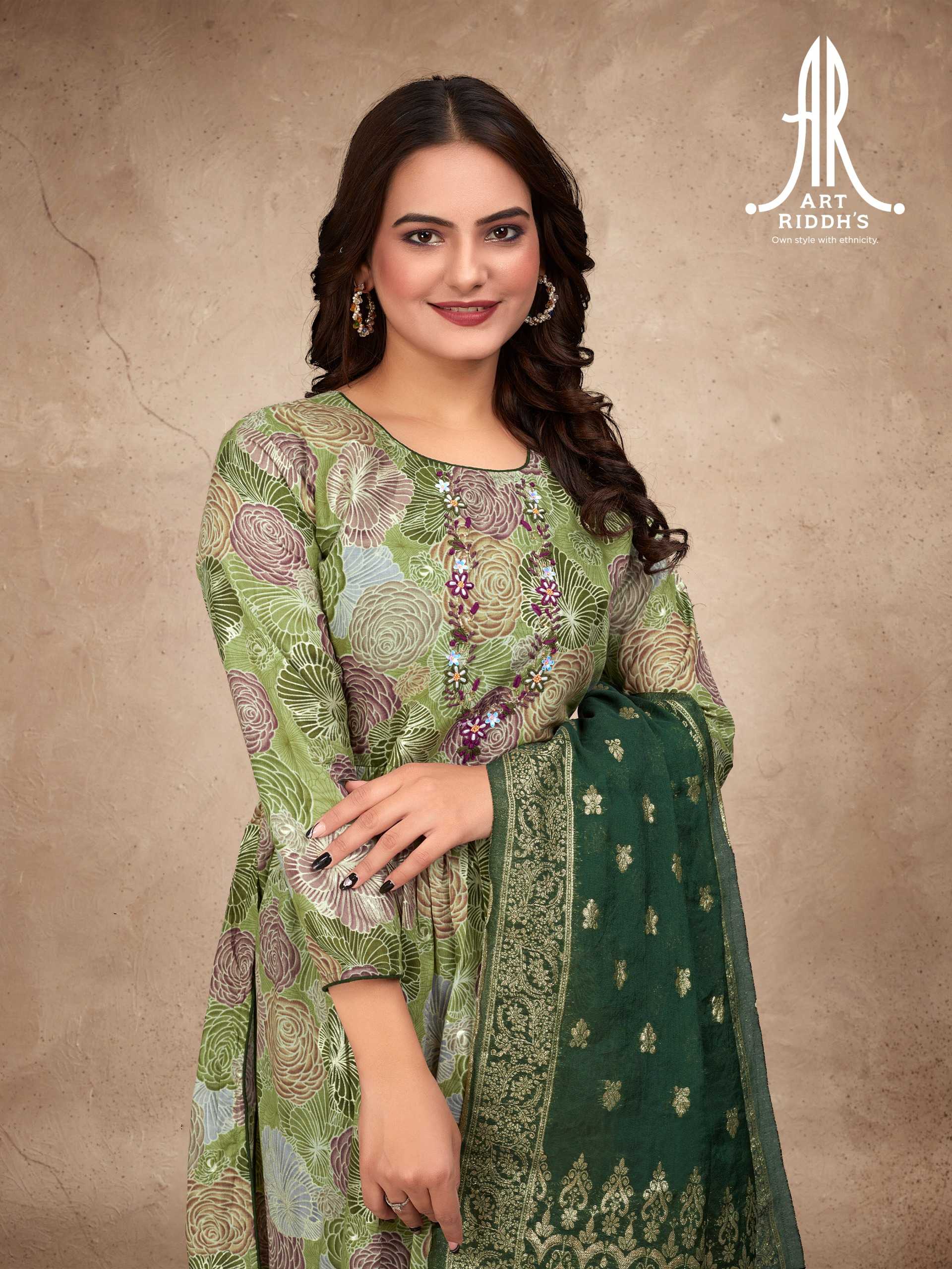 artridhs nayra cut readymade fancy adorable cotton handwork big size combo salwar suit