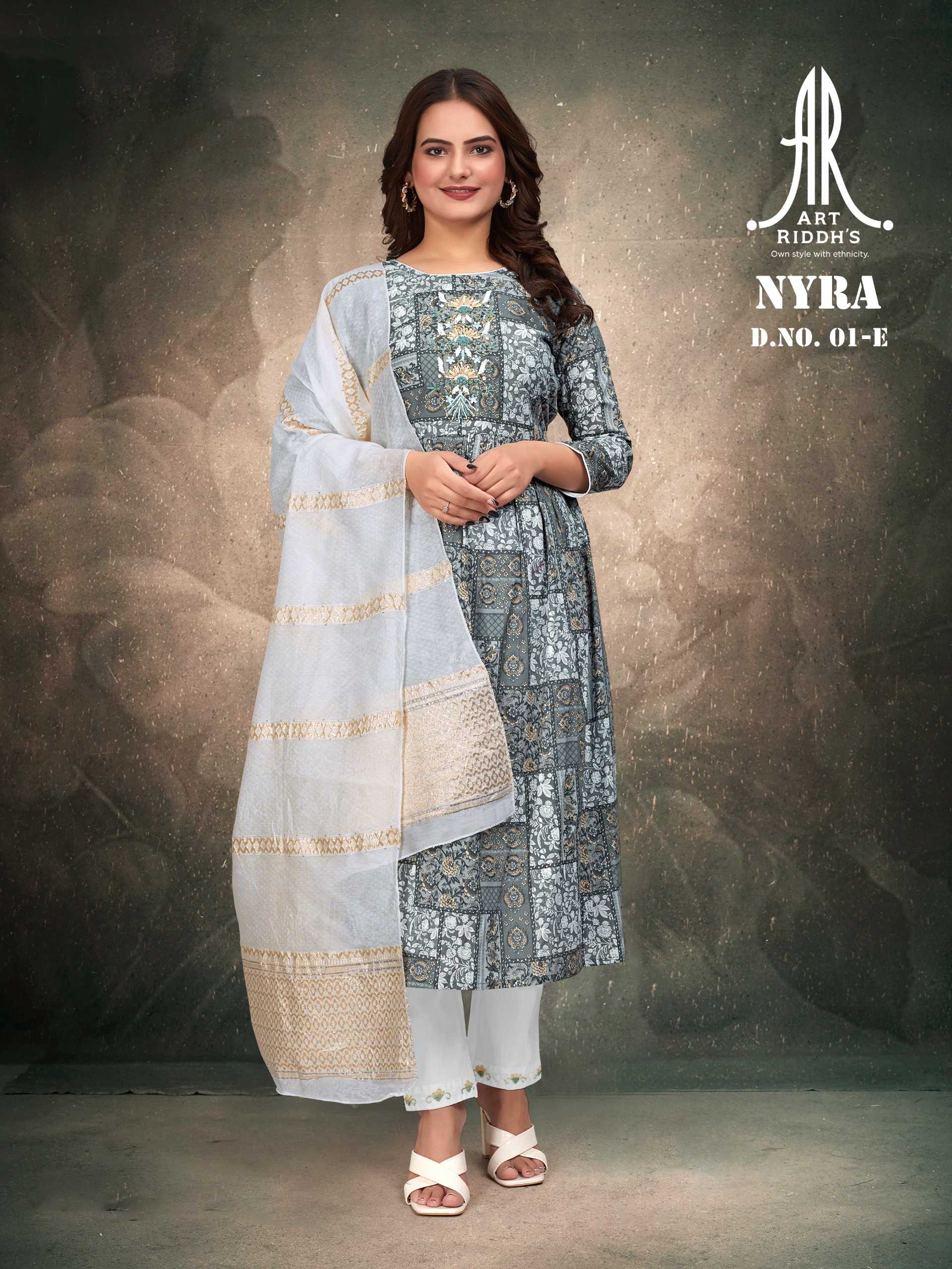 artridhs nayra cut readymade fancy adorable cotton handwork big size combo salwar suit