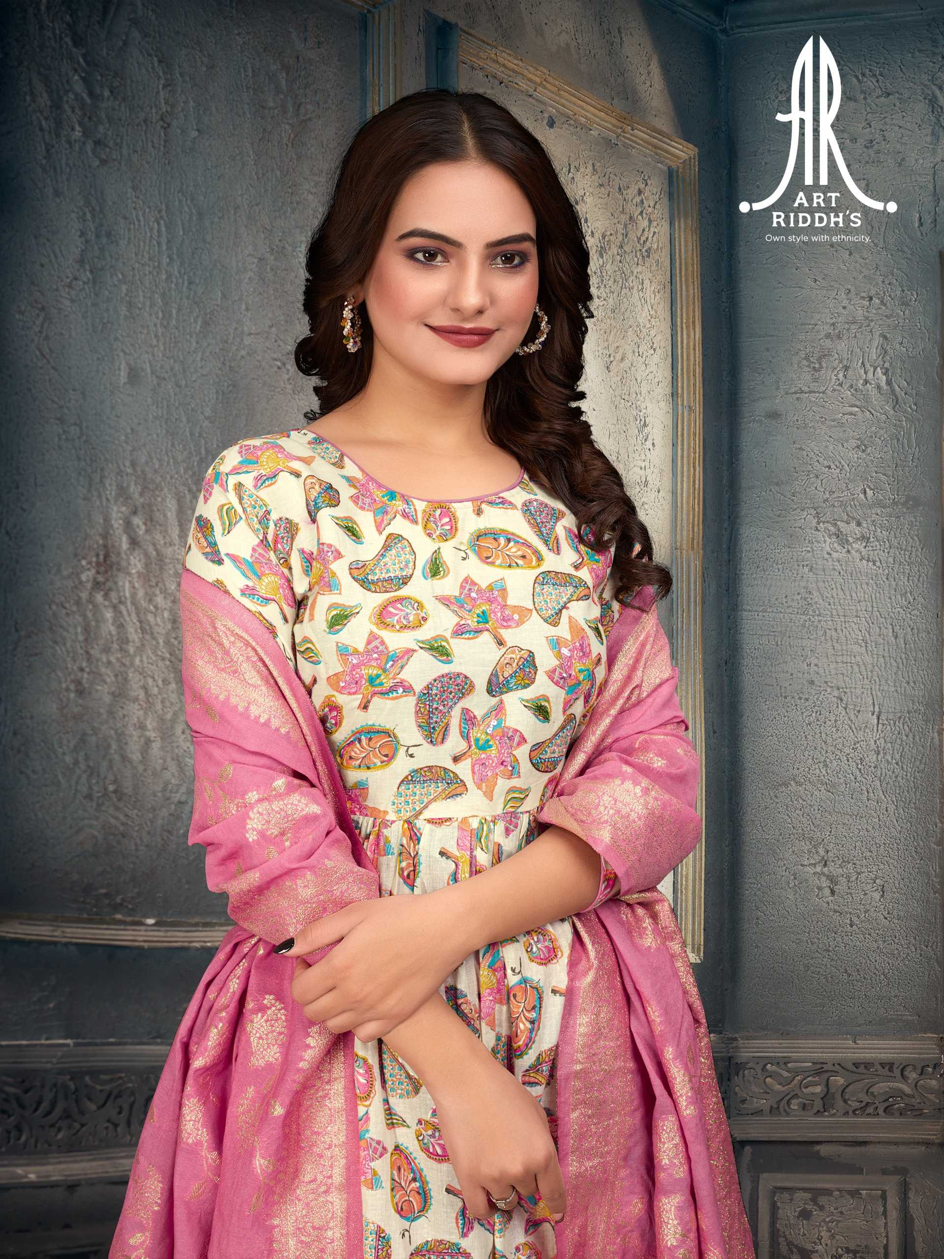 artridhs nayra cut readymade fancy adorable cotton handwork big size combo salwar suit