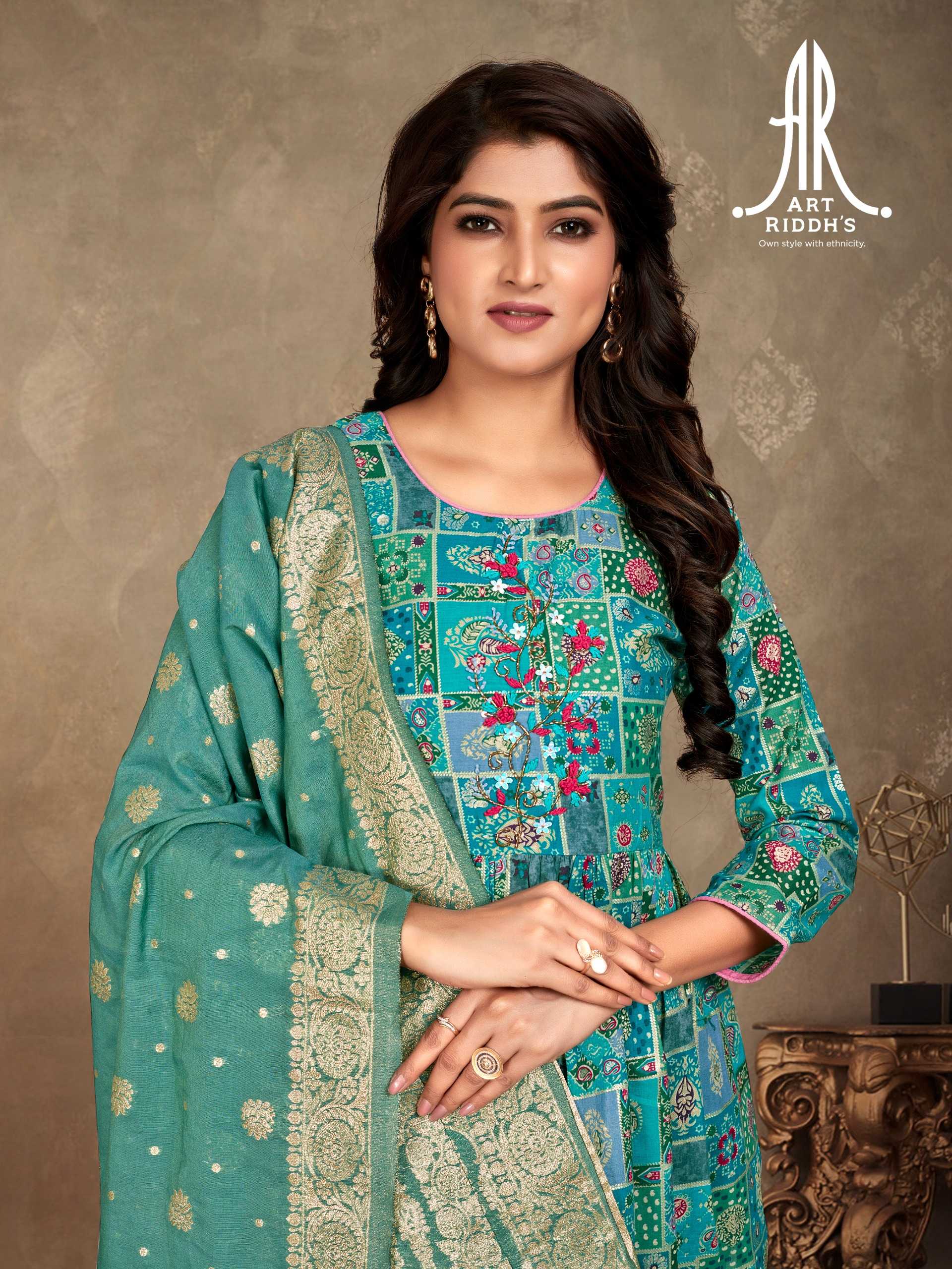 artridhs nayra cut readymade fancy adorable cotton handwork big size combo salwar suit