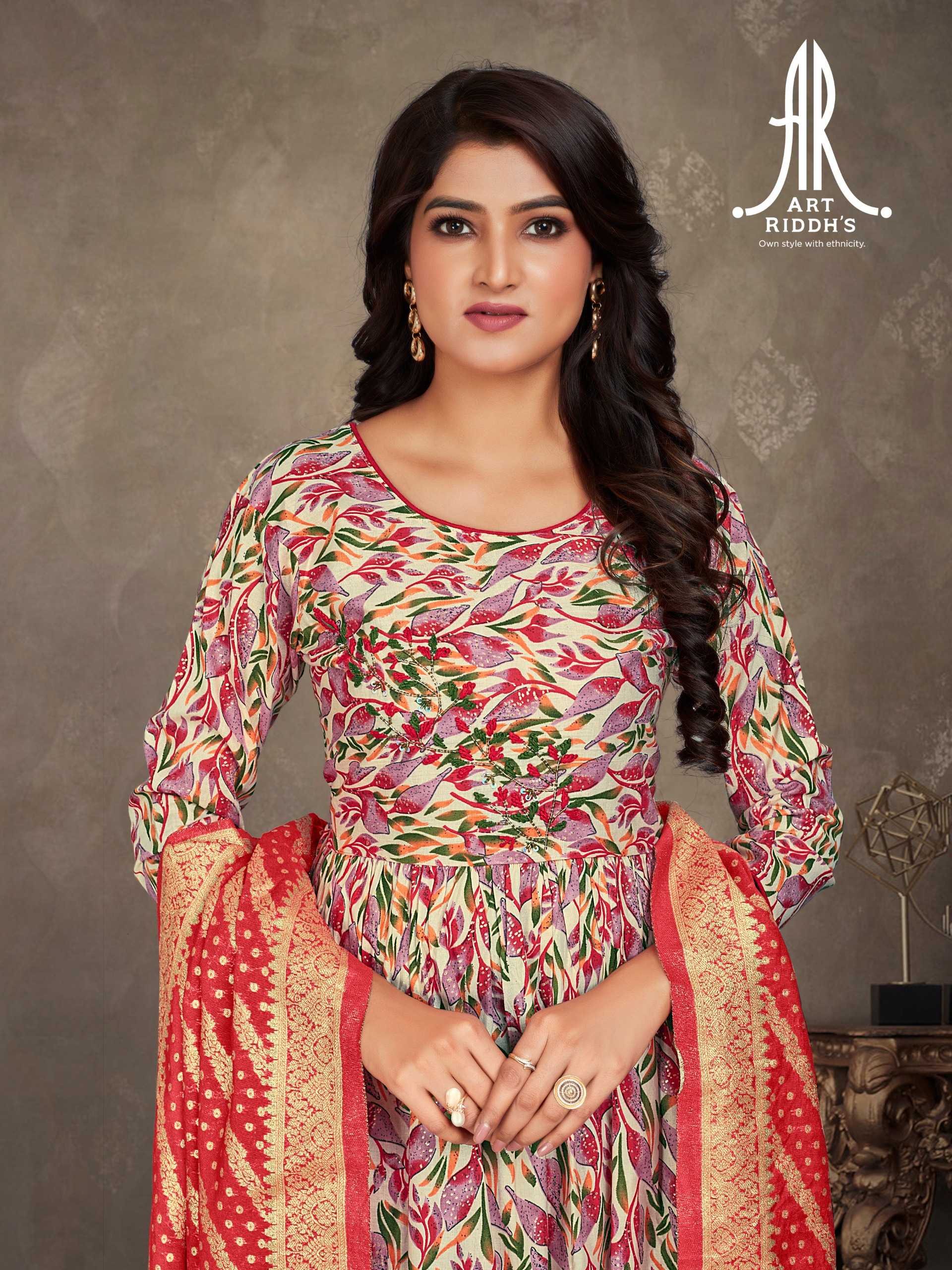 artridhs nayra cut readymade fancy adorable cotton handwork big size combo salwar suit