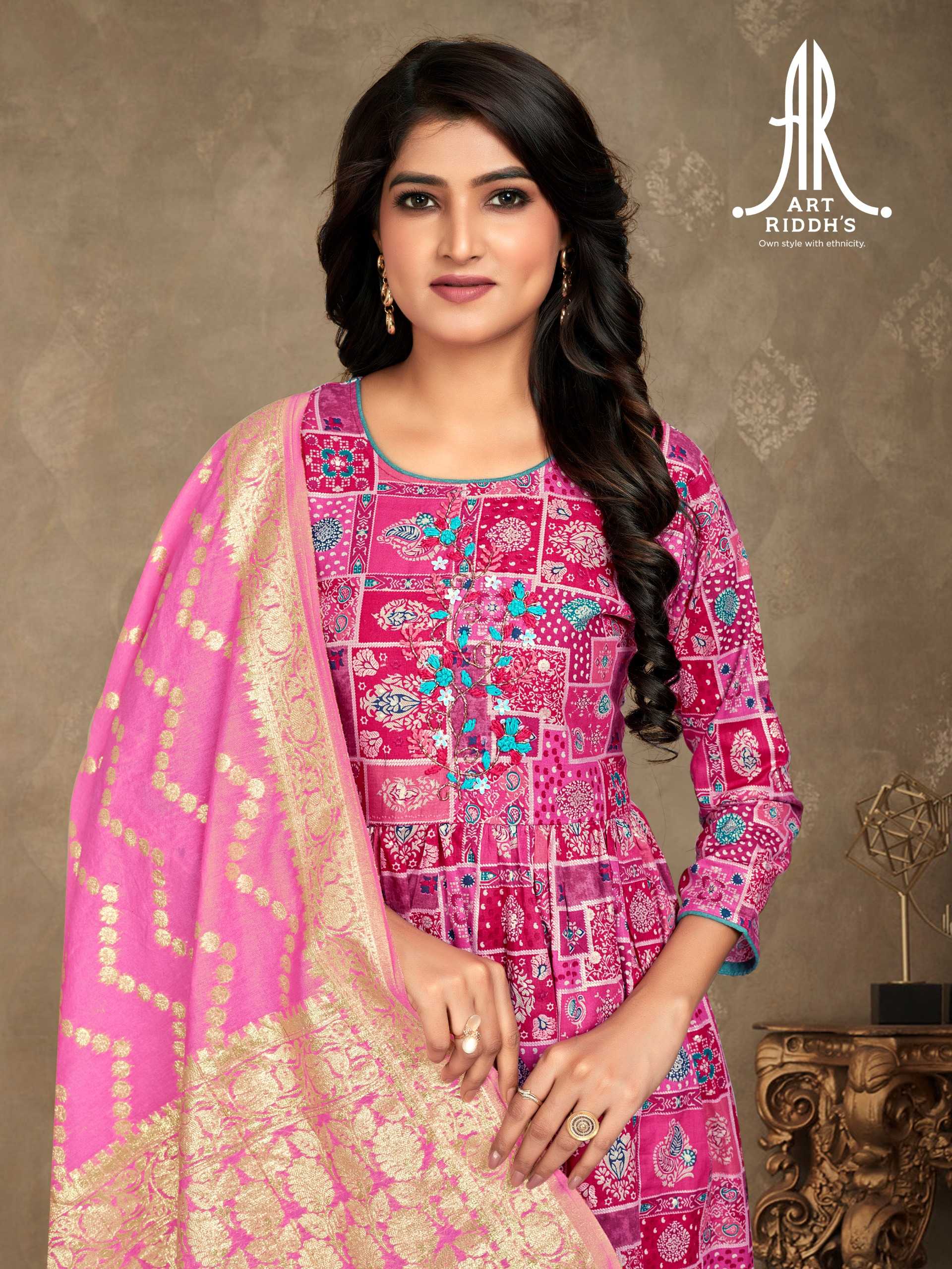 artridhs nayra cut readymade fancy adorable cotton handwork big size combo salwar suit
