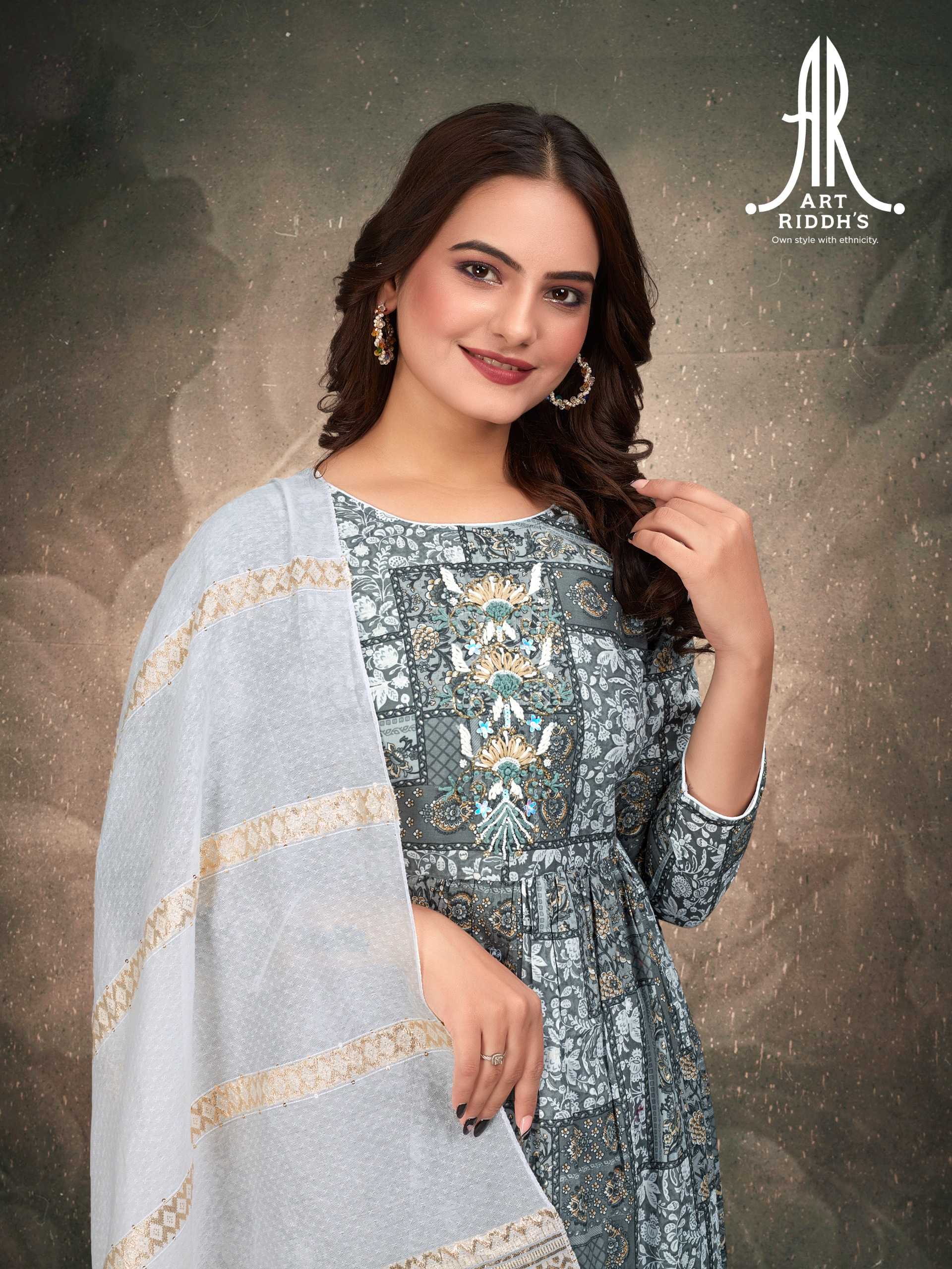 artridhs nayra cut readymade fancy adorable cotton handwork big size combo salwar suit