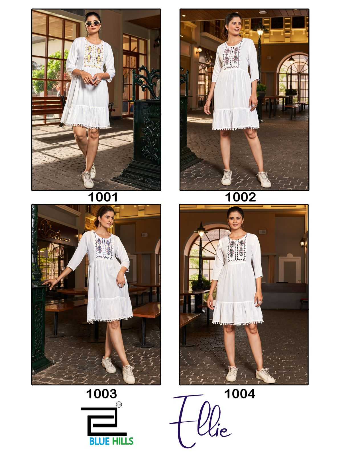 blue hills presents ellie readymade stylish outfit fancy embroidery work big size midi dress