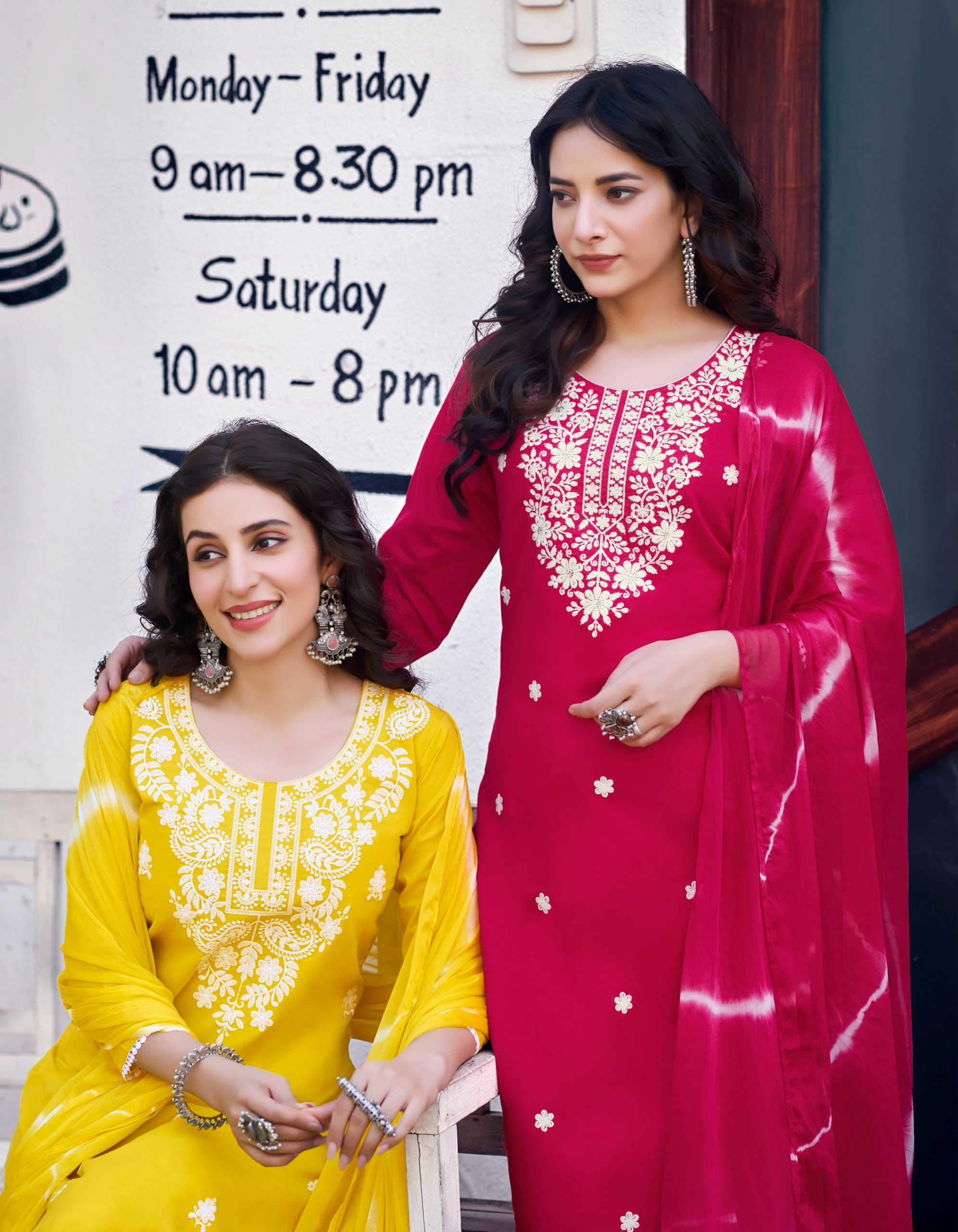 culture vol 2 by radhika life style fancy cotton embroidery work full stitch big size  3pcs dress