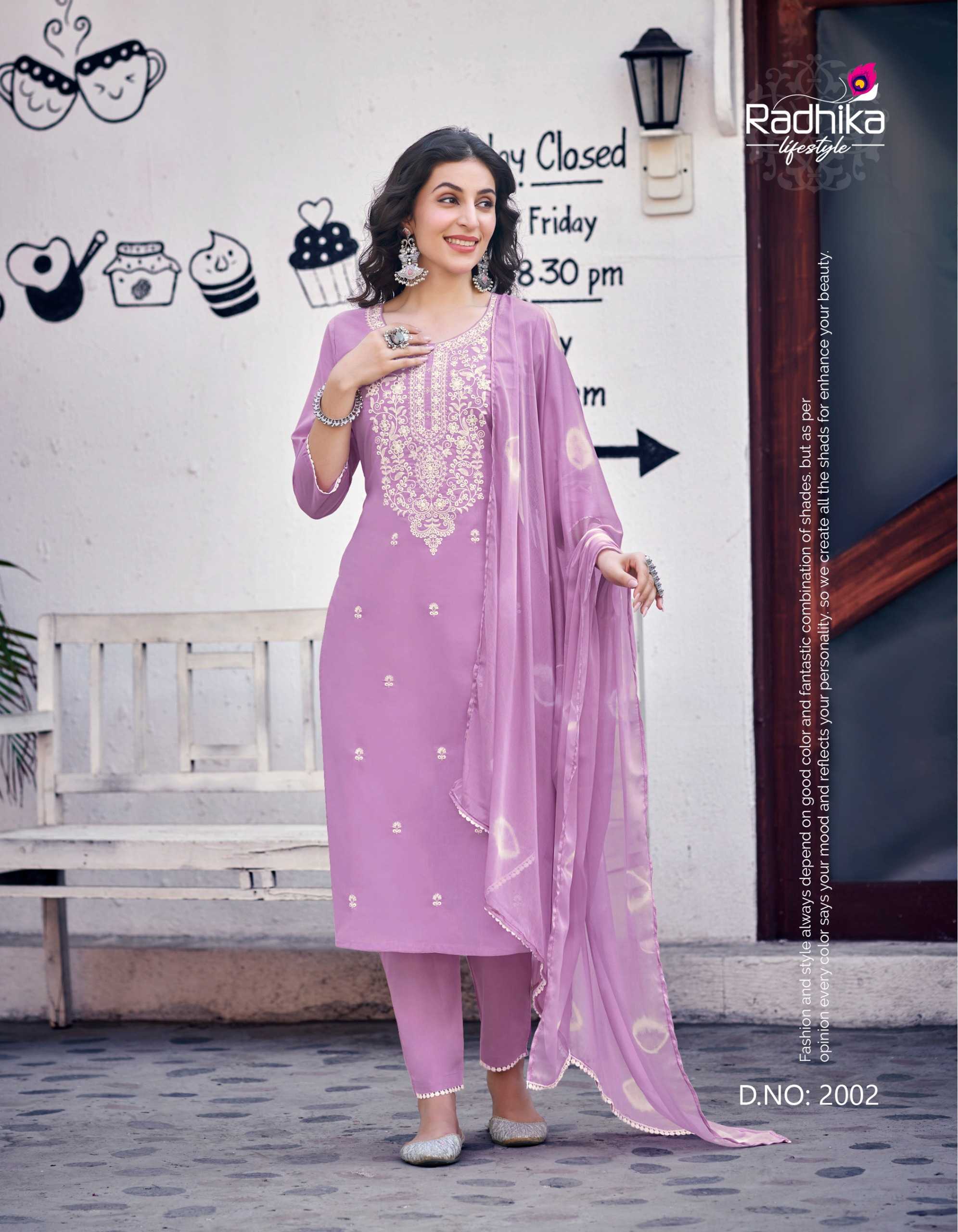 culture vol 2 by radhika life style fancy cotton embroidery work full stitch big size  3pcs dress