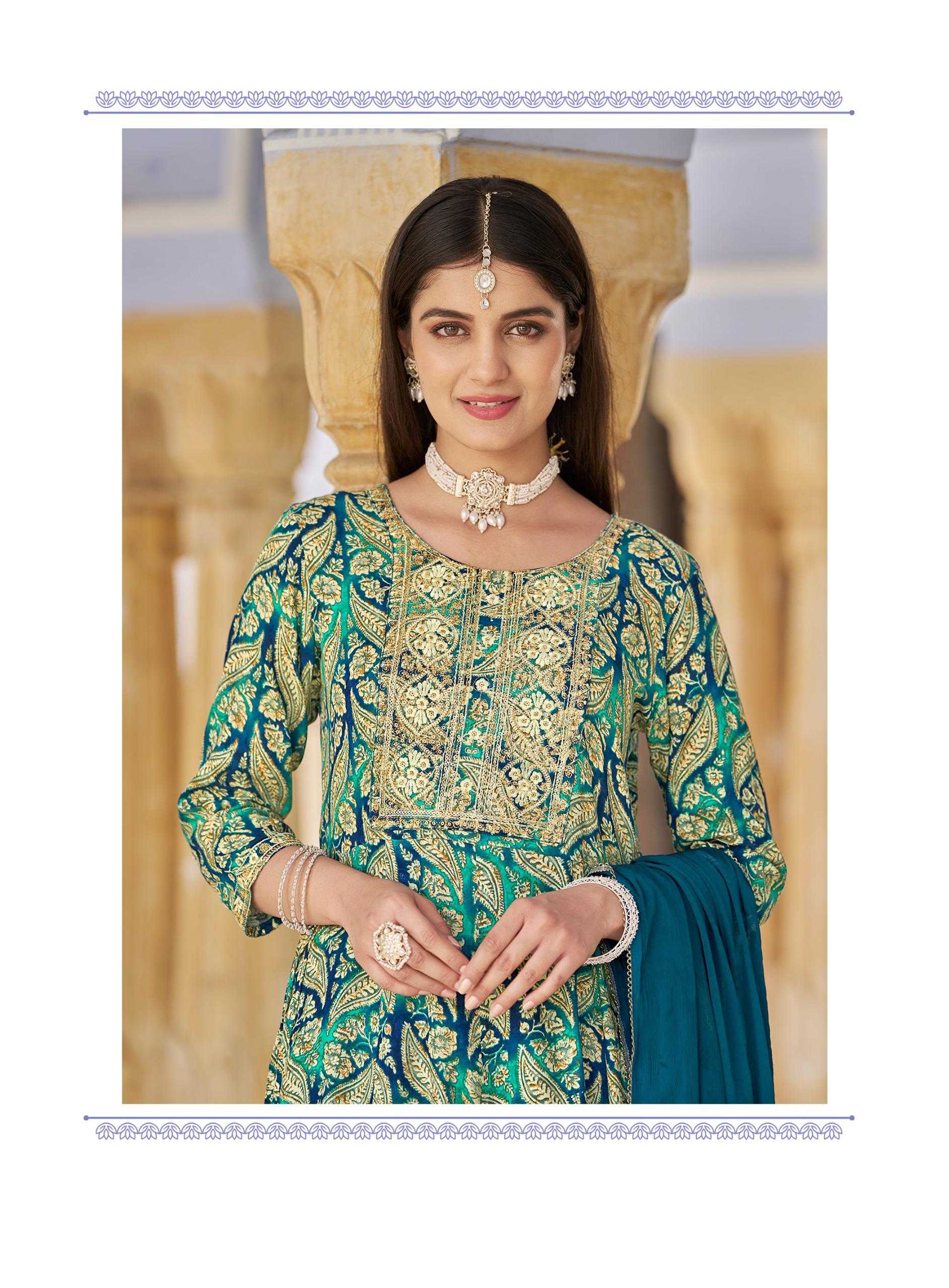 kajal style anupriya vol 1 launch rayon full stitch sequence work plush size kurti pant dupatta