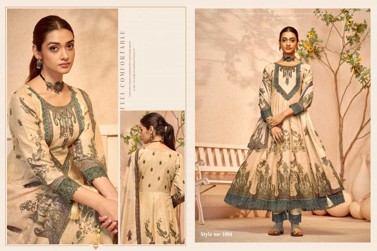 nafiza by isavasyam corporation anarkali stylish round chikan work lace full stitch dress