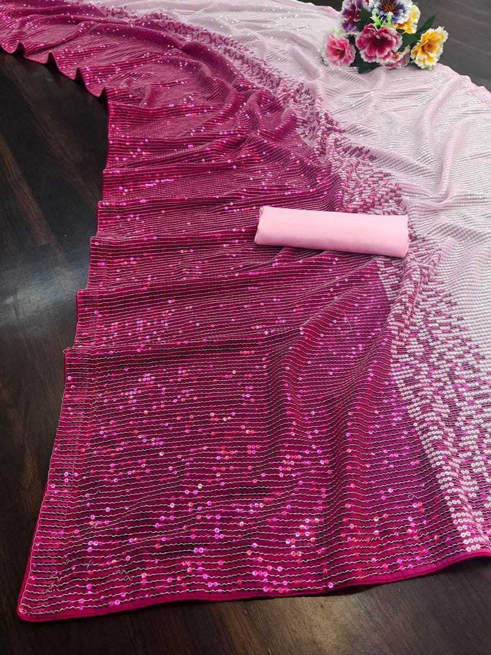 pr ds 605 launch bollywood style georgette with sequence work saree exports 