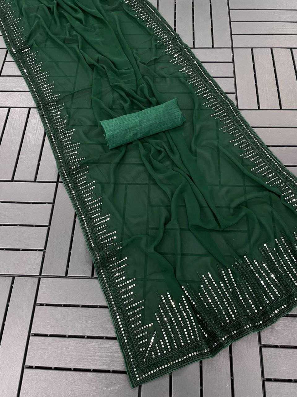 pr kc 744 georgette adorable design sequence work saree with blouse 