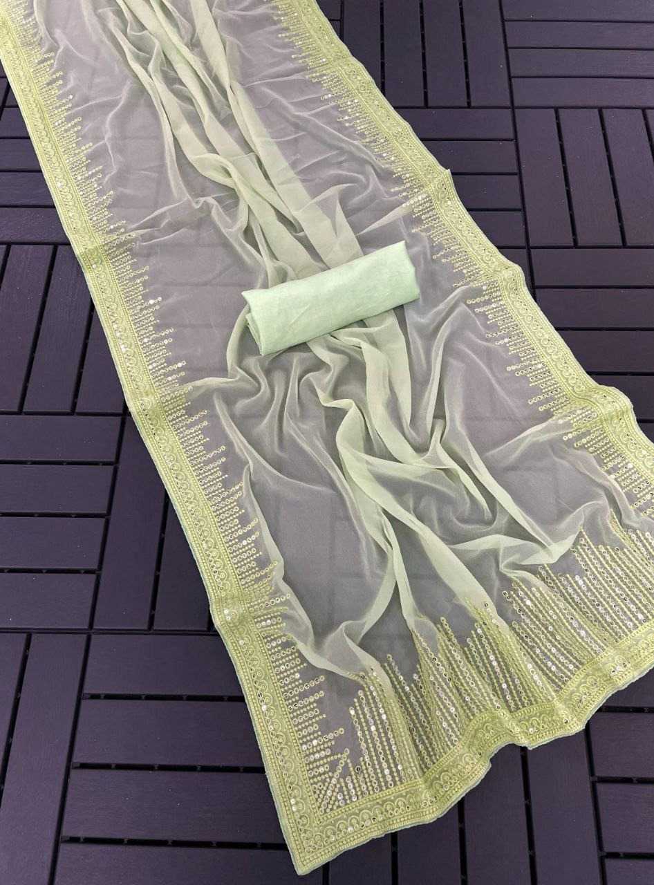 pr kc 744 georgette adorable design sequence work saree with blouse 