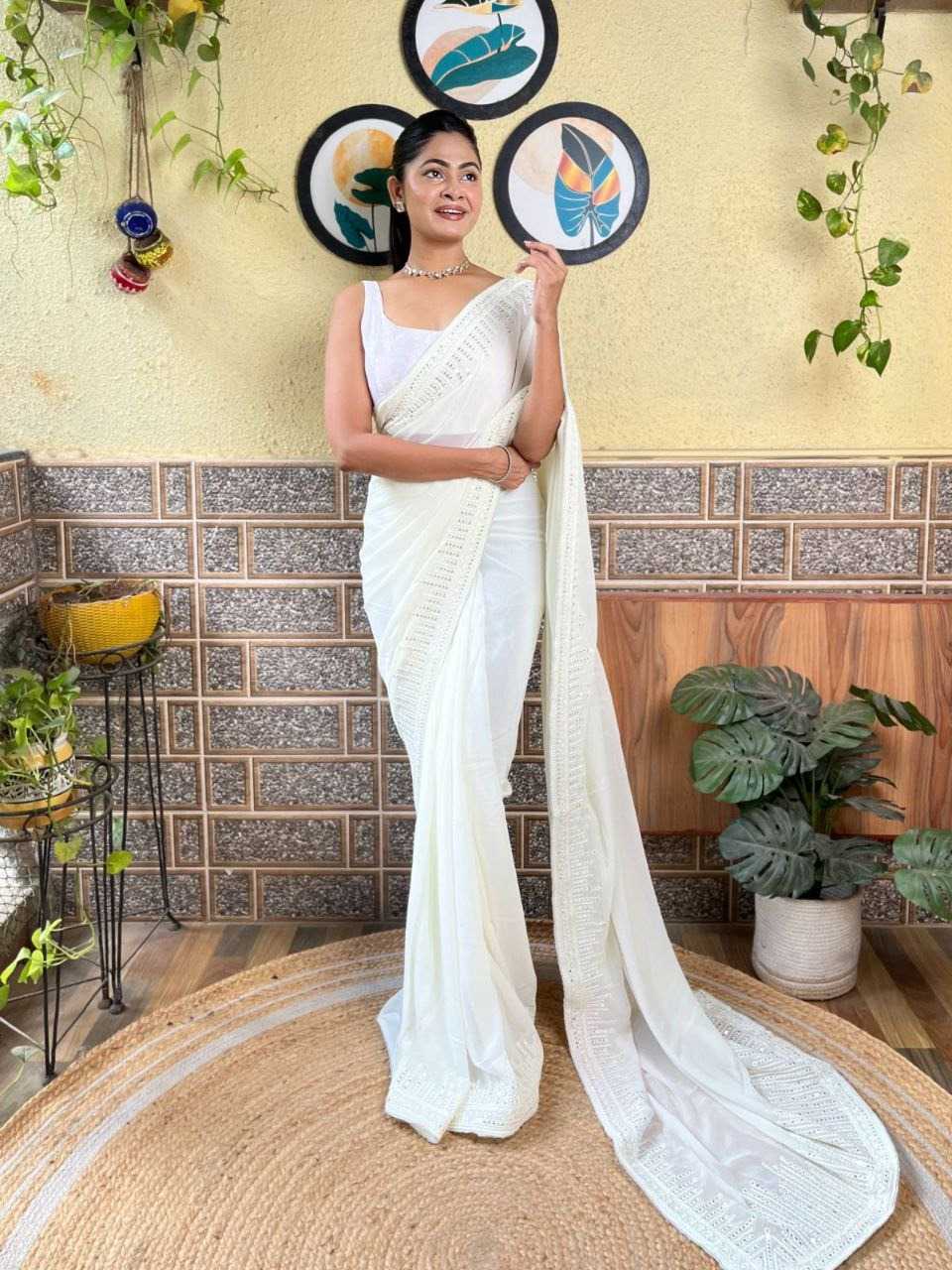 pr kc 744 georgette adorable design sequence work saree with blouse 