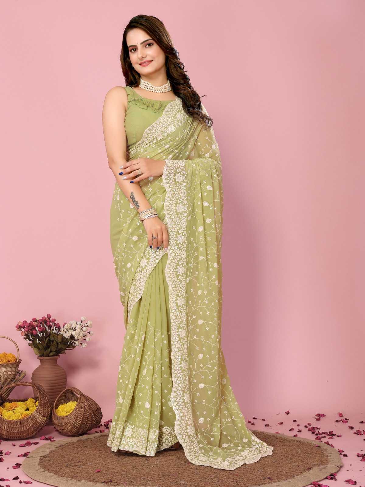 pr kilory new launch attractive design georgette saree exports