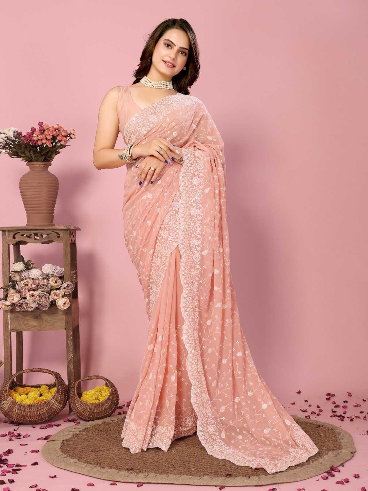 pr kilory new launch attractive design georgette saree exports