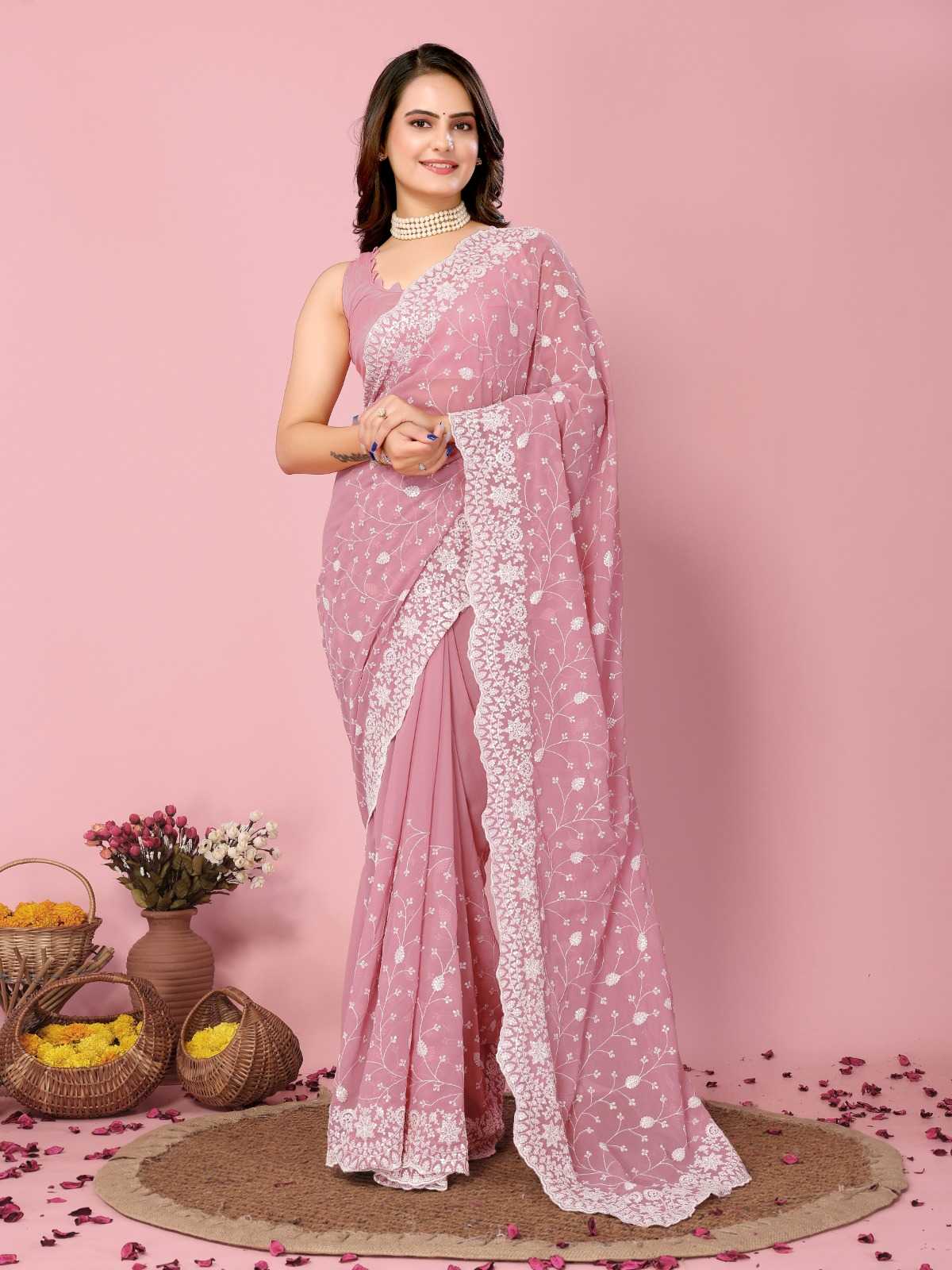 pr kilory new launch attractive design georgette saree exports