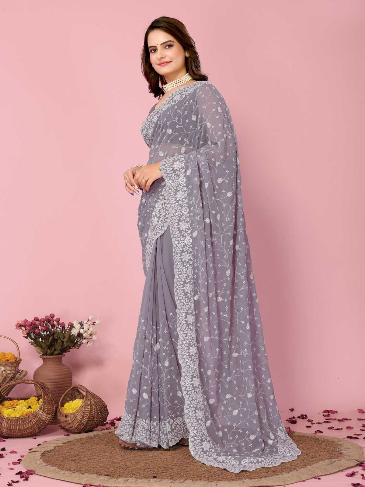 pr kilory new launch attractive design georgette saree exports