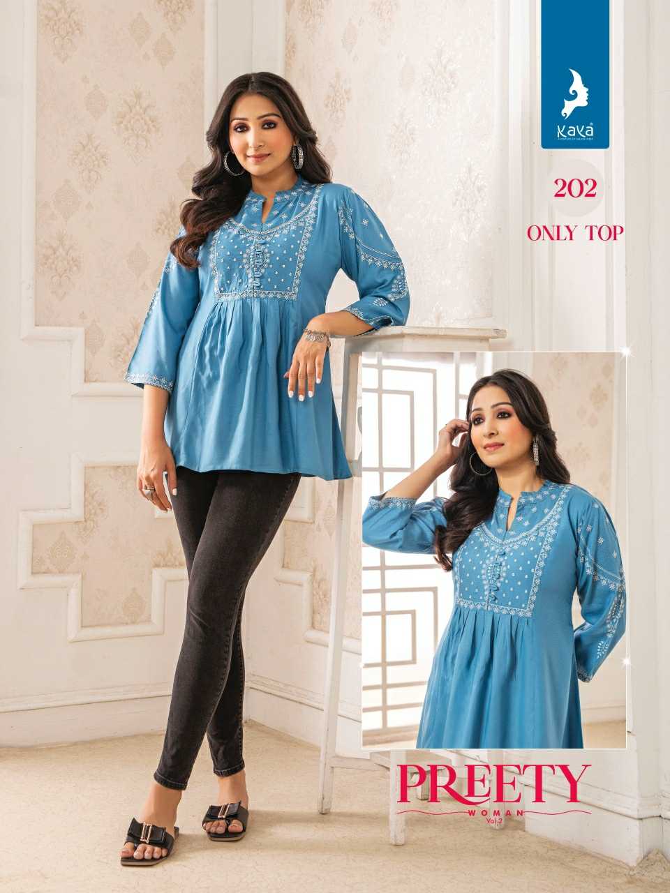 pretty women vol 2 by kaya readymade classy outfit big size short top exports 