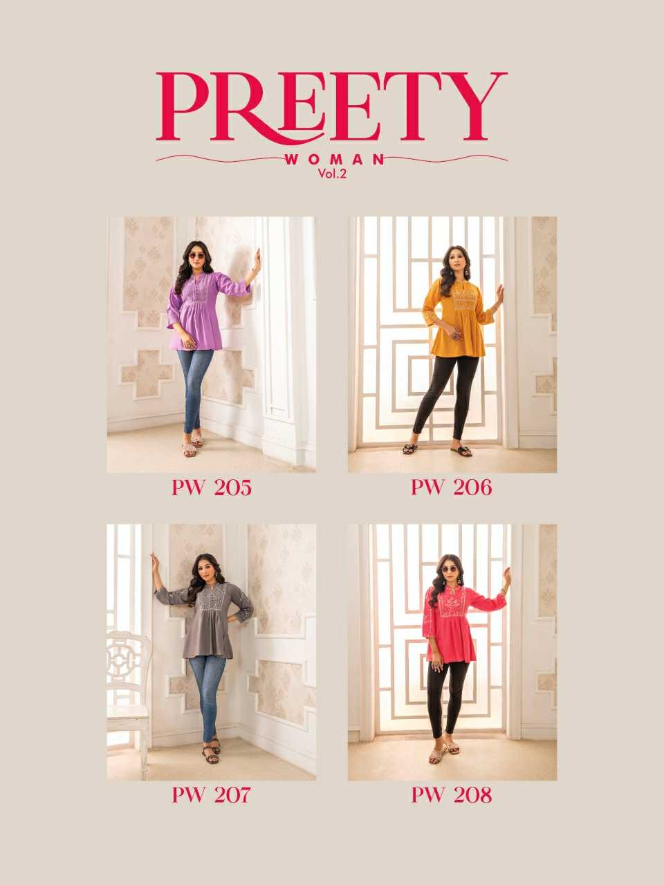 pretty women vol 2 by kaya readymade classy outfit big size short top exports 